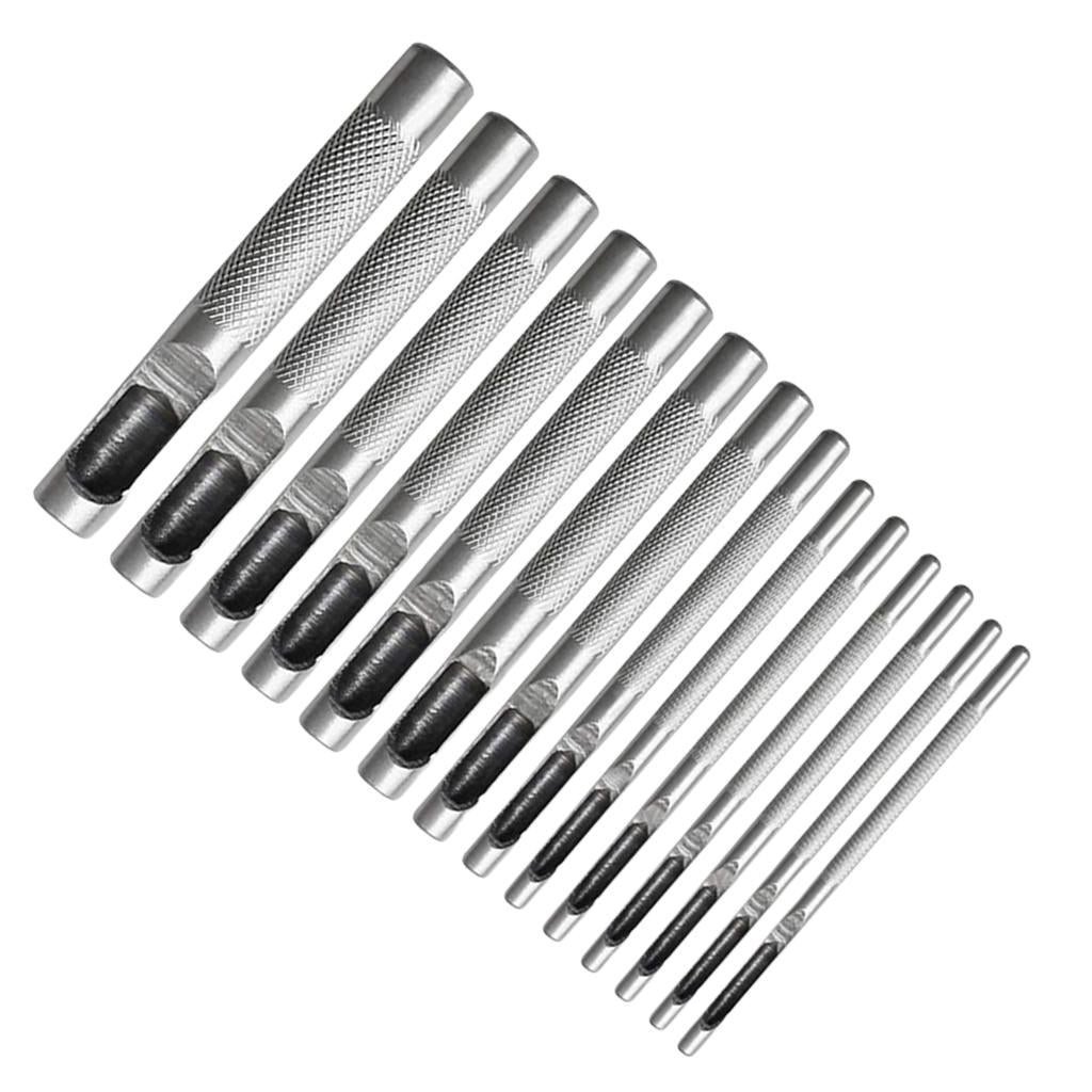 Leather Hole Punch Working Tools for Canvas Paper Plastics White 14 pcs