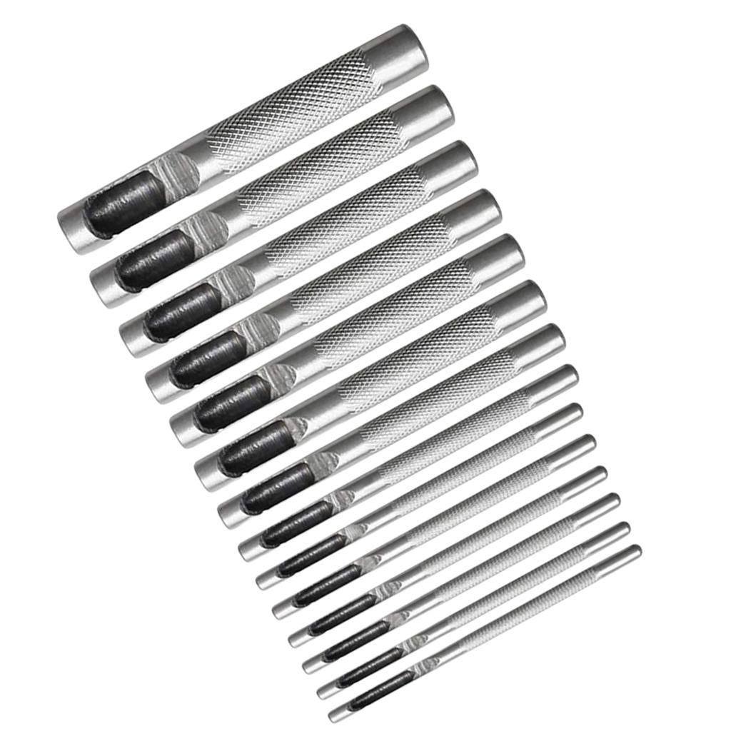 Leather Hole Punch Working Tools for Canvas Paper Plastics White 14 pcs