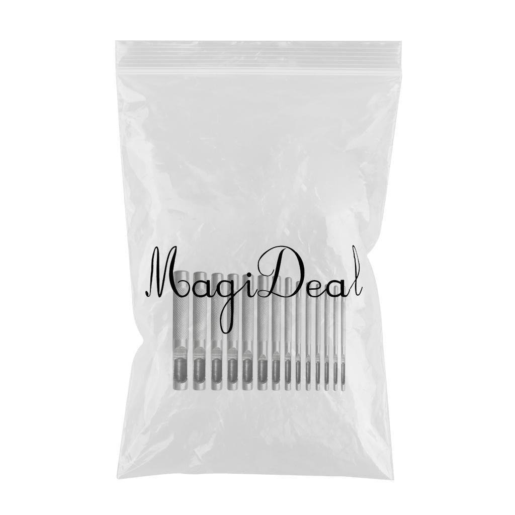 Leather Hole Punch Working Tools for Canvas Paper Plastics White 14 pcs