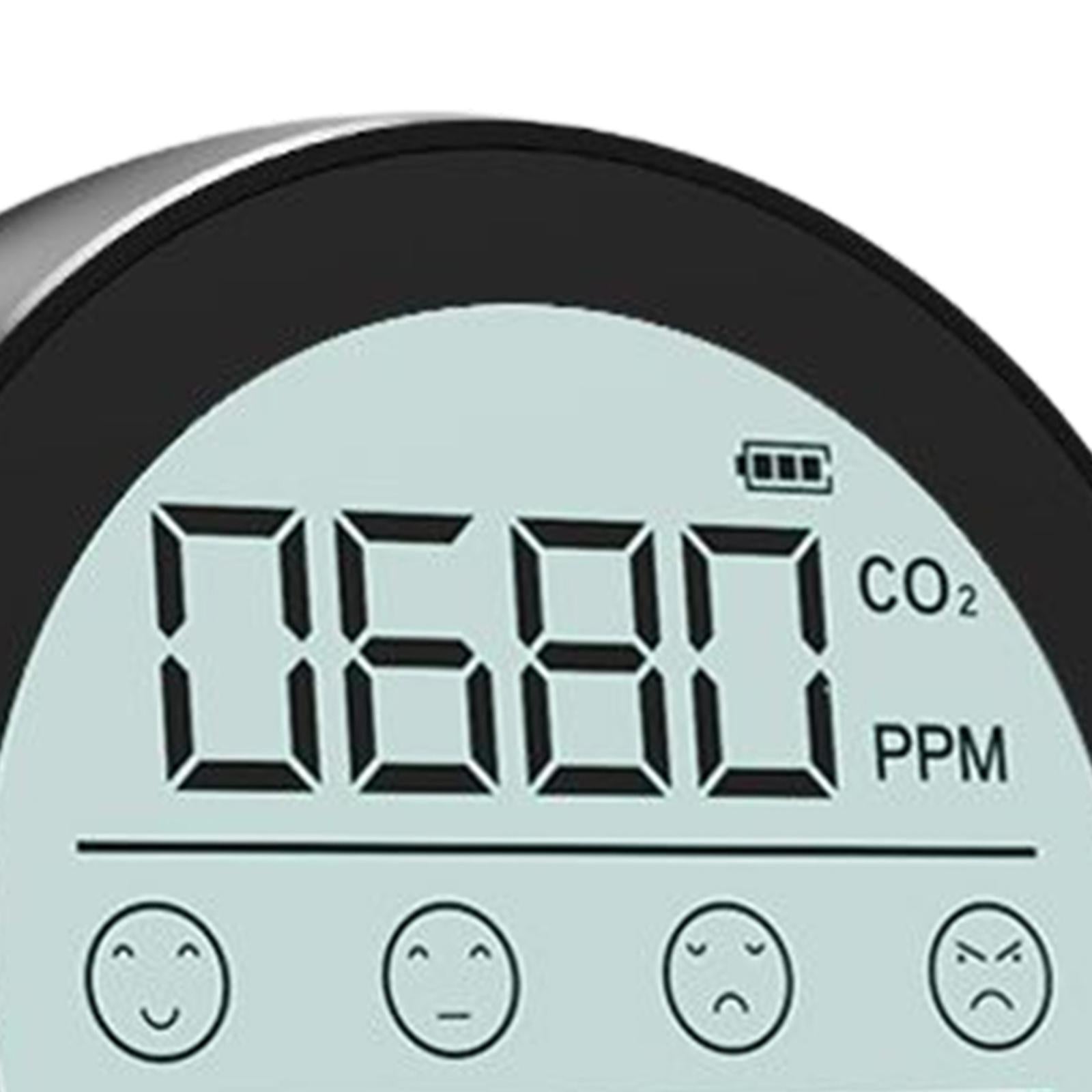 CO2 Meter Temperature Humidity Monitor Indoor CO2 Alarm for School Workplace Black