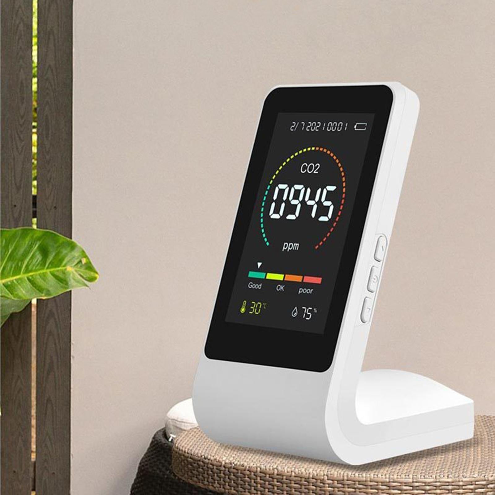 Multifunctional Air Quality Monitor CO2 Detector for Home Office  White