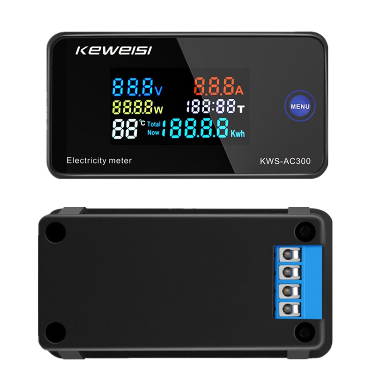 AC 50-300V 100A Digital Display Panel Meter Voltmeter Ammeter Power Energy AC300-100A Closed