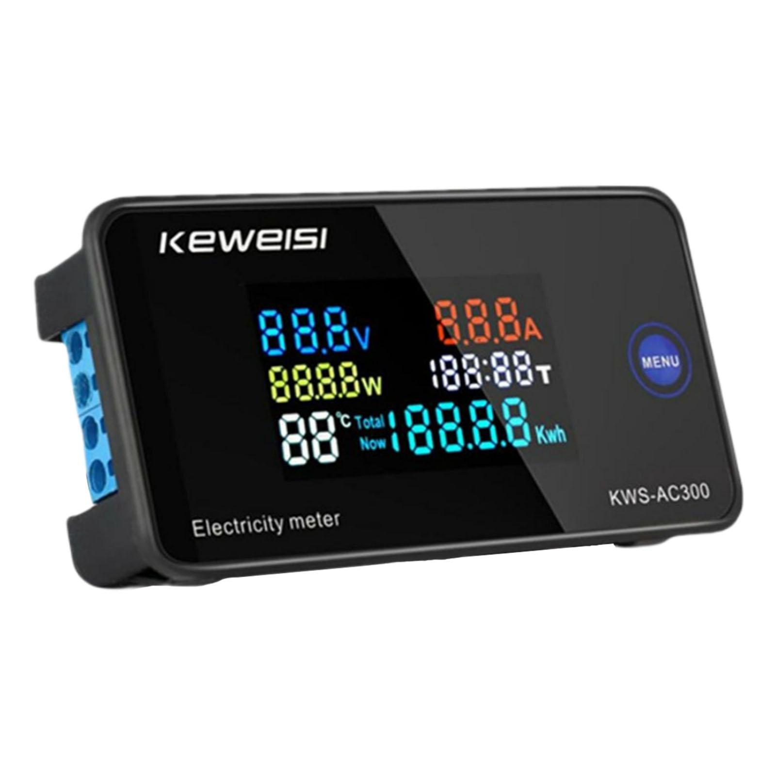 AC 50-300V 100A Digital Display Panel Meter Voltmeter Ammeter Power Energy AC300-100A Closed