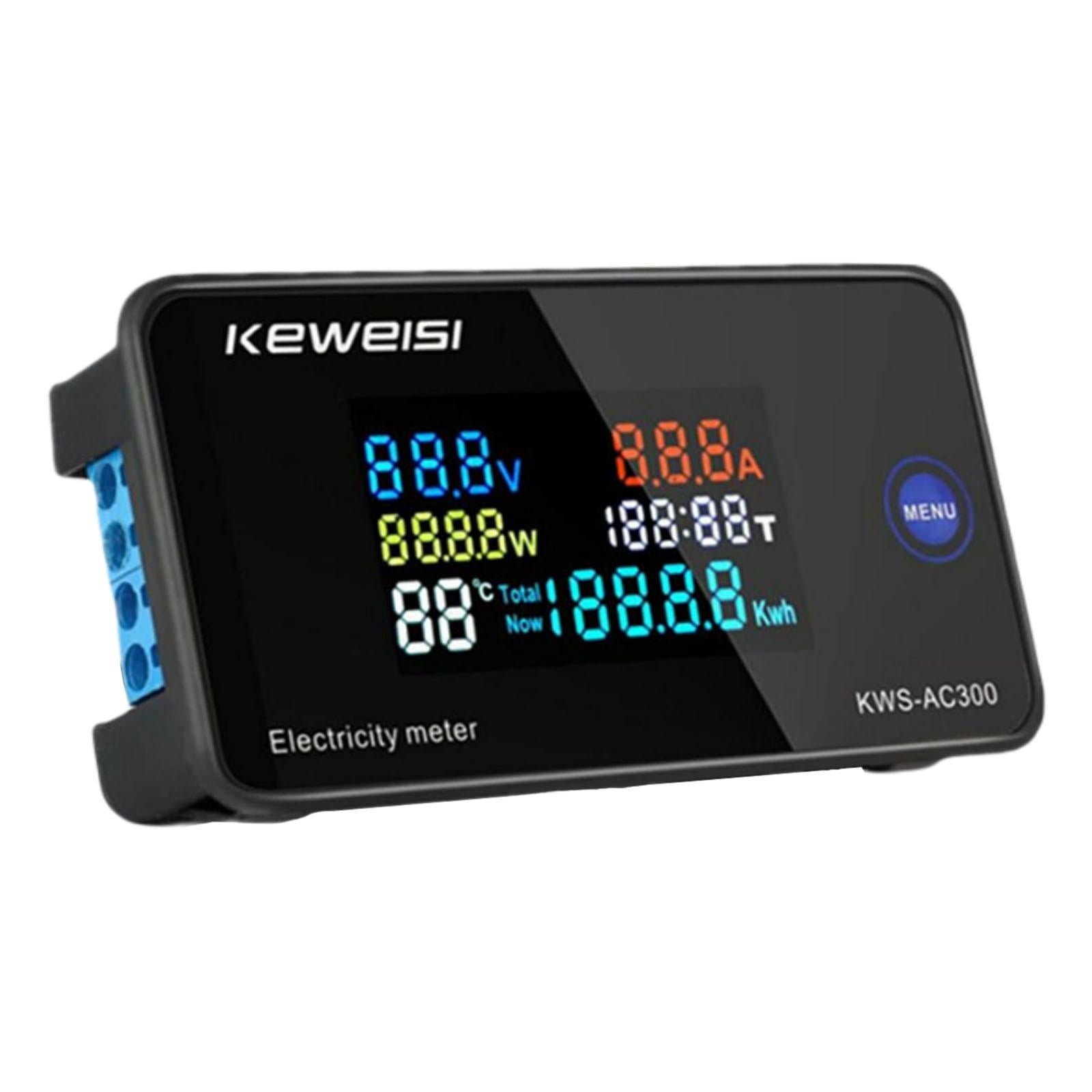 AC 50-300V 100A Digital Display Panel Meter Voltmeter Ammeter Power Energy AC300-100A Closed