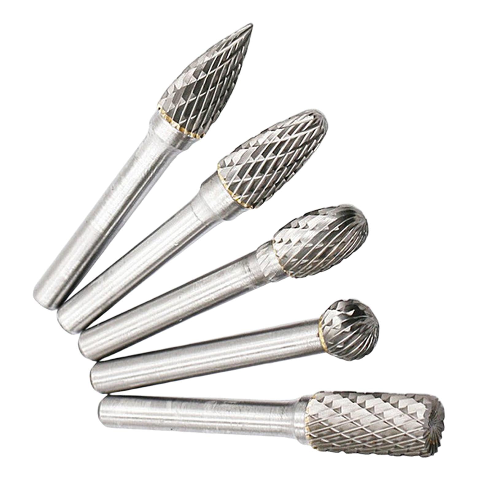 5x Rotary File Set File Rasp Drill Bit for Grinding Woodworking Drilling