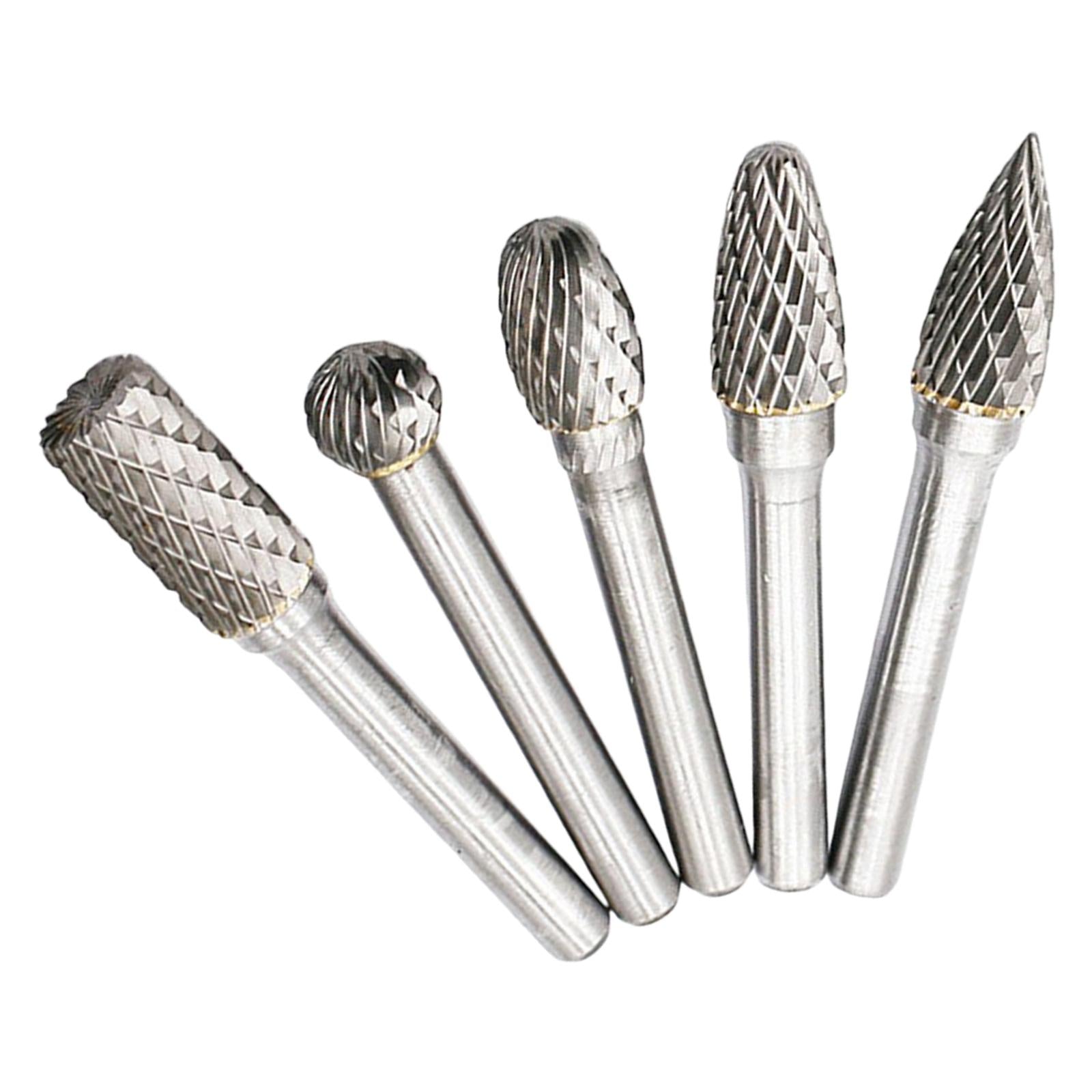 5x Rotary File Set File Rasp Drill Bit for Grinding Woodworking Drilling