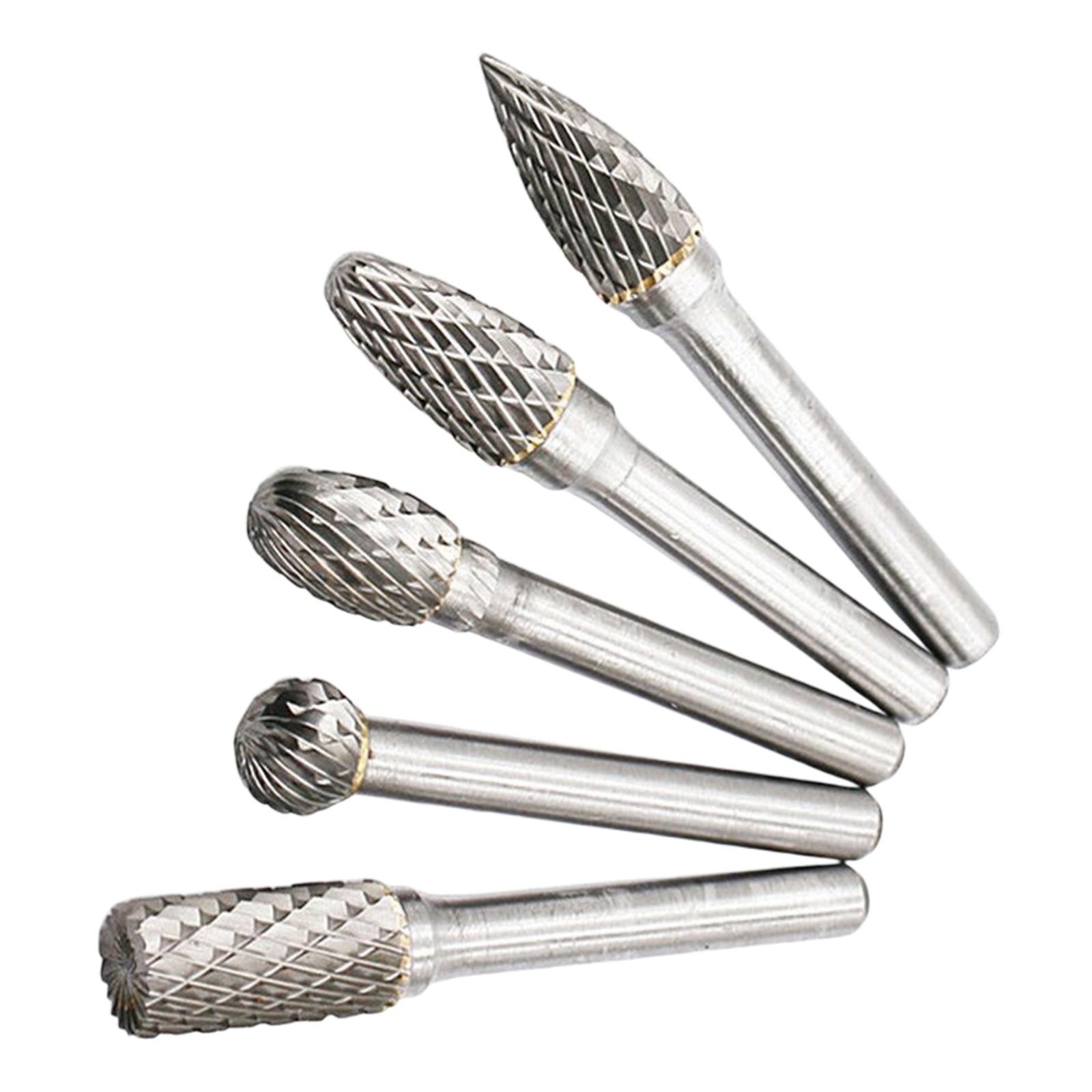 5x Rotary File Set File Rasp Drill Bit for Grinding Woodworking Drilling