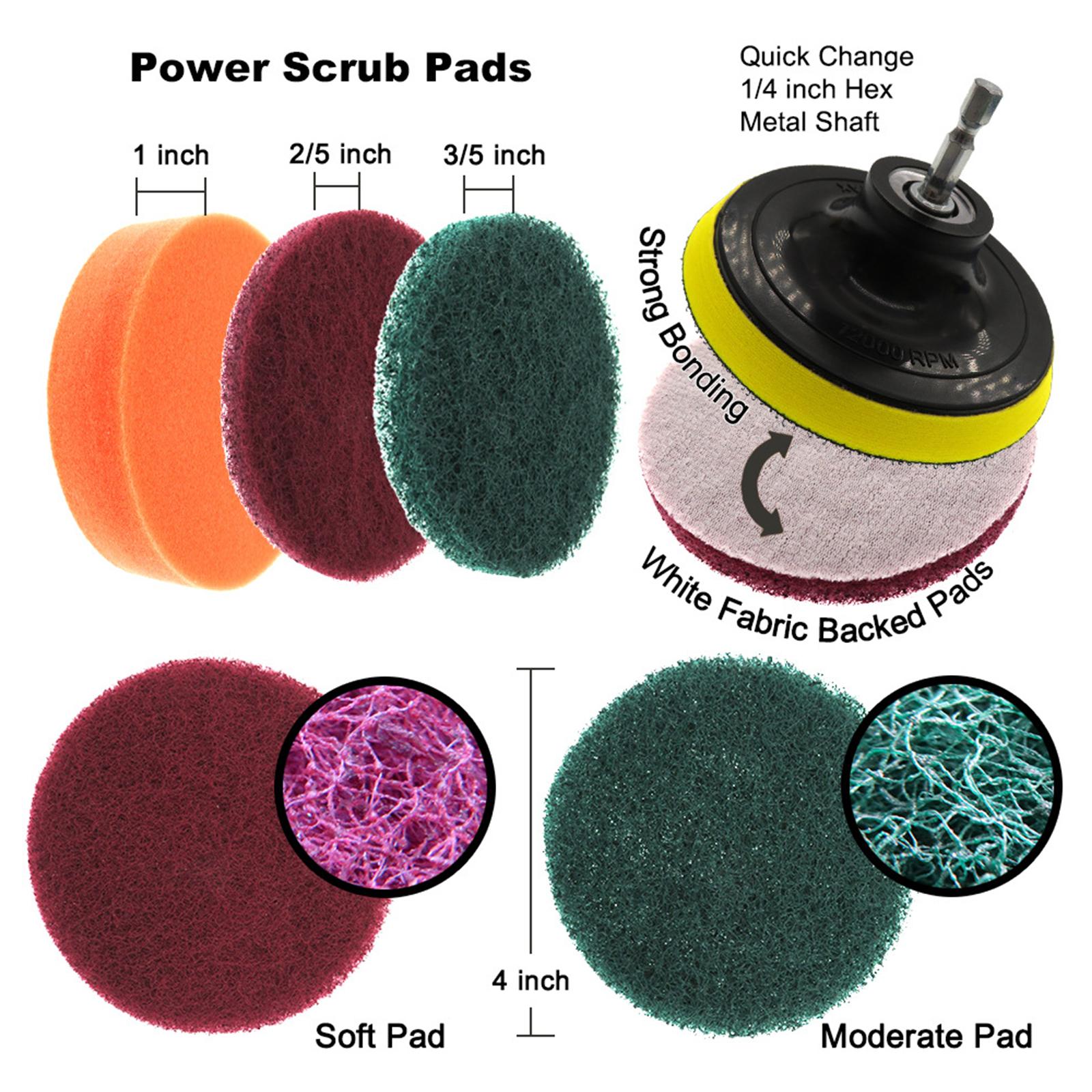 22 Pieces Drill Brush Kit Replacement Scrubber for Household Floor Shower