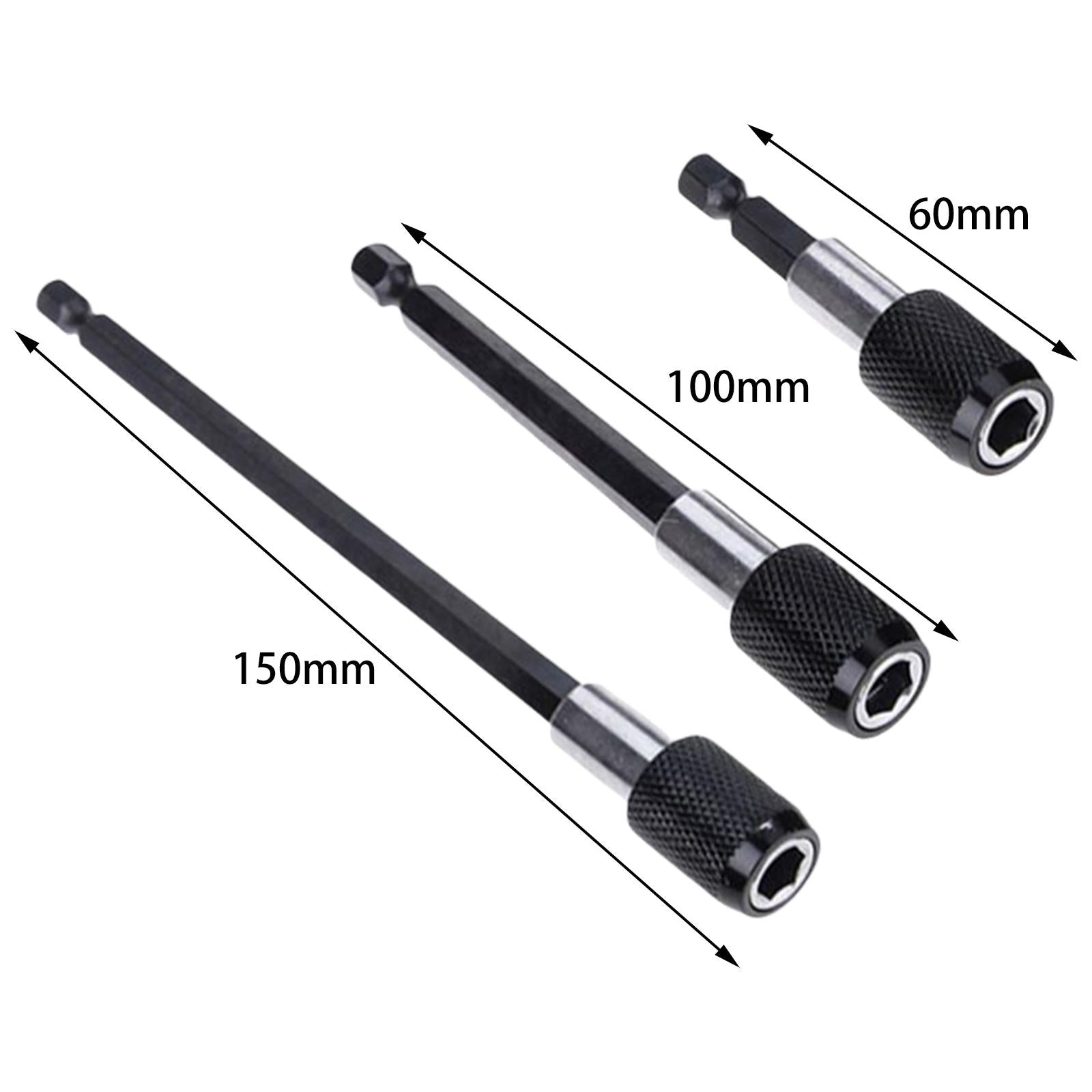 3-Pack Magnetic Drill Dit Extender 1/4 inch Hex Shank for Impact Drivers