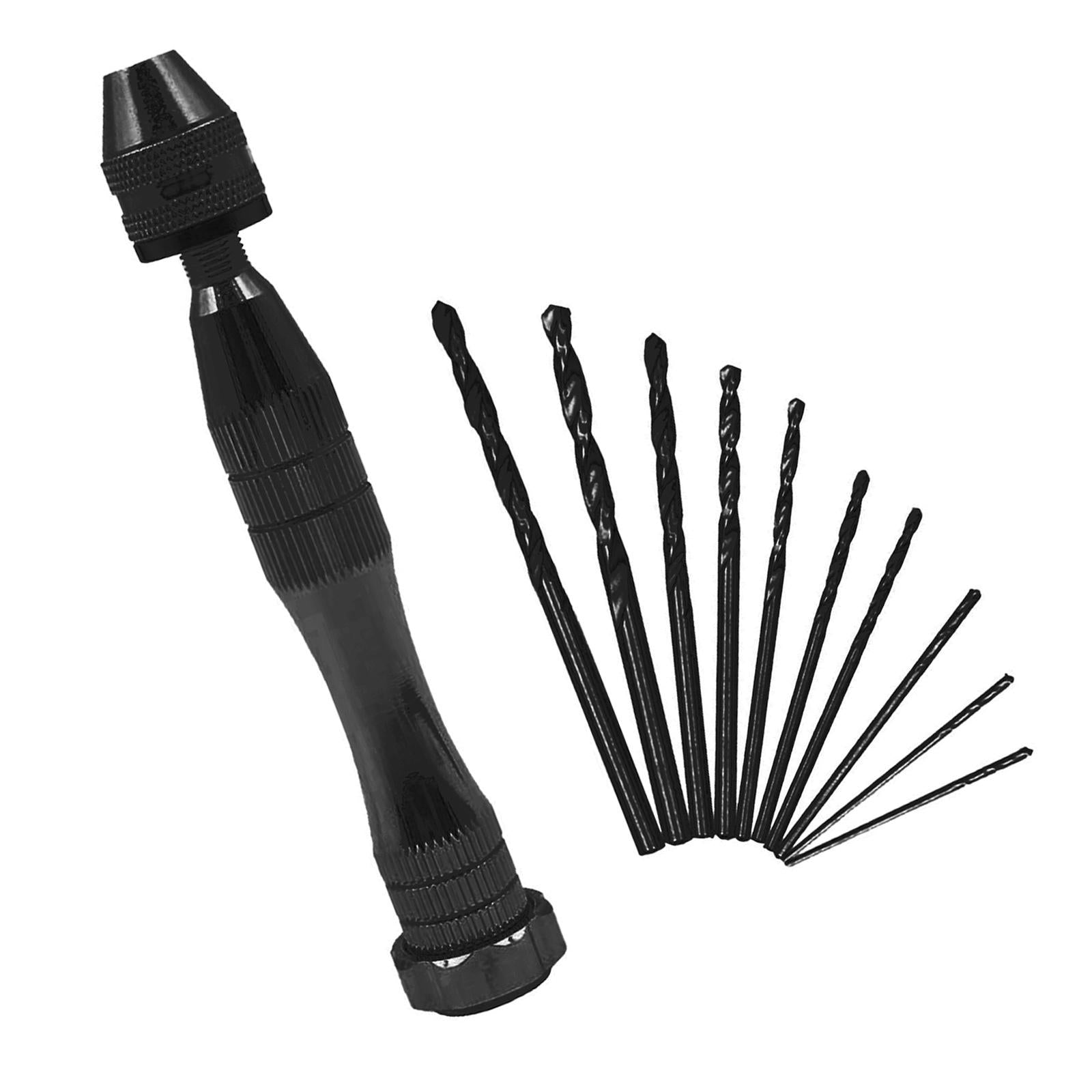 Pin Vise Hand Drill Bits Manual Drill Rotary Tool for Woodworking Diamond Black