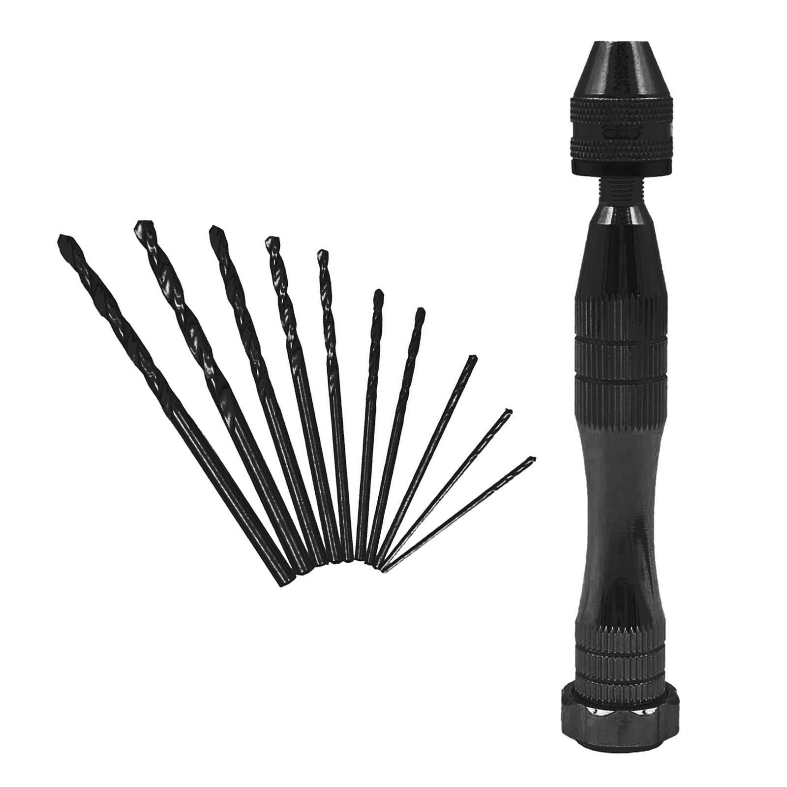 Pin Vise Hand Drill Bits Manual Drill Rotary Tool for Woodworking Diamond Black