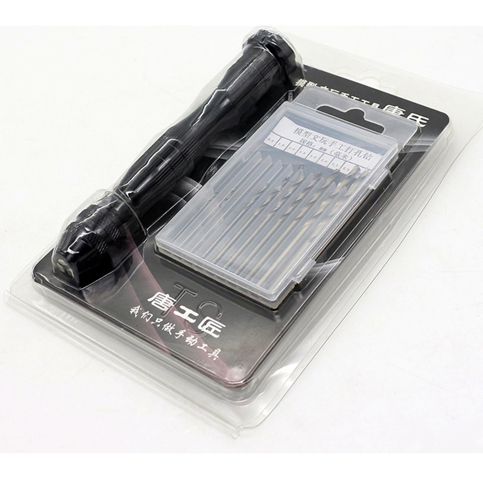 Pin Vise Hand Drill Bits Manual Drill Rotary Tool for Woodworking Diamond Black