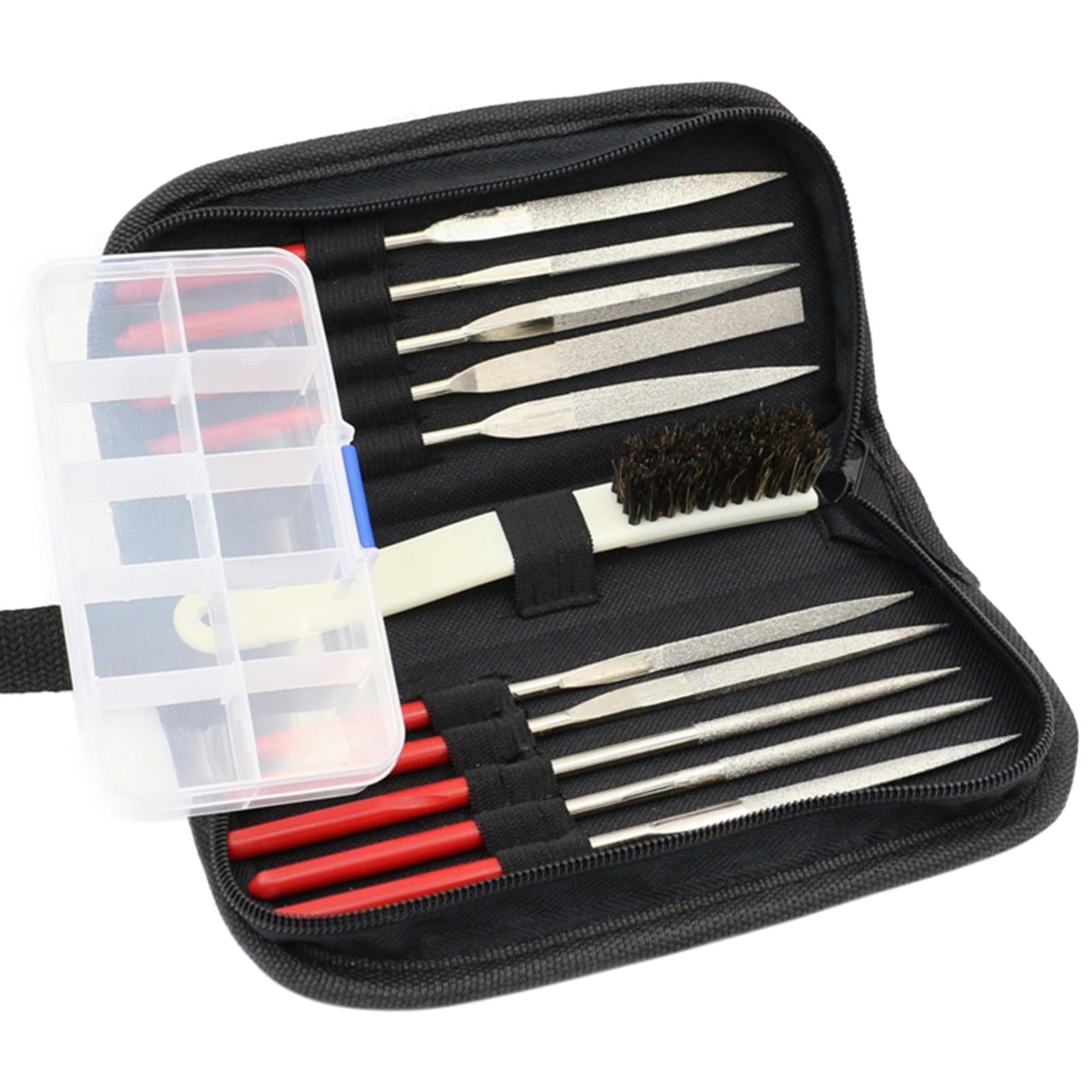 13pcs Mini Diamond Needle File Set for Ceramics Tile Glass 3x140mm