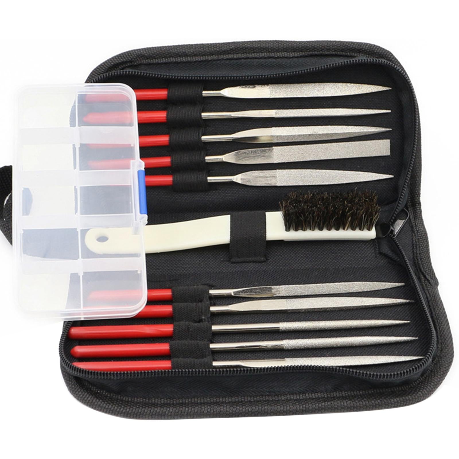 13pcs Mini Diamond Needle File Set for Ceramics Tile Glass 3x140mm
