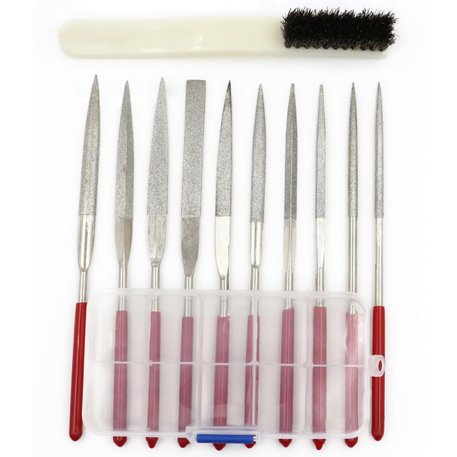 13pcs Mini Diamond Needle File Set for Ceramics Tile Glass 3x140mm