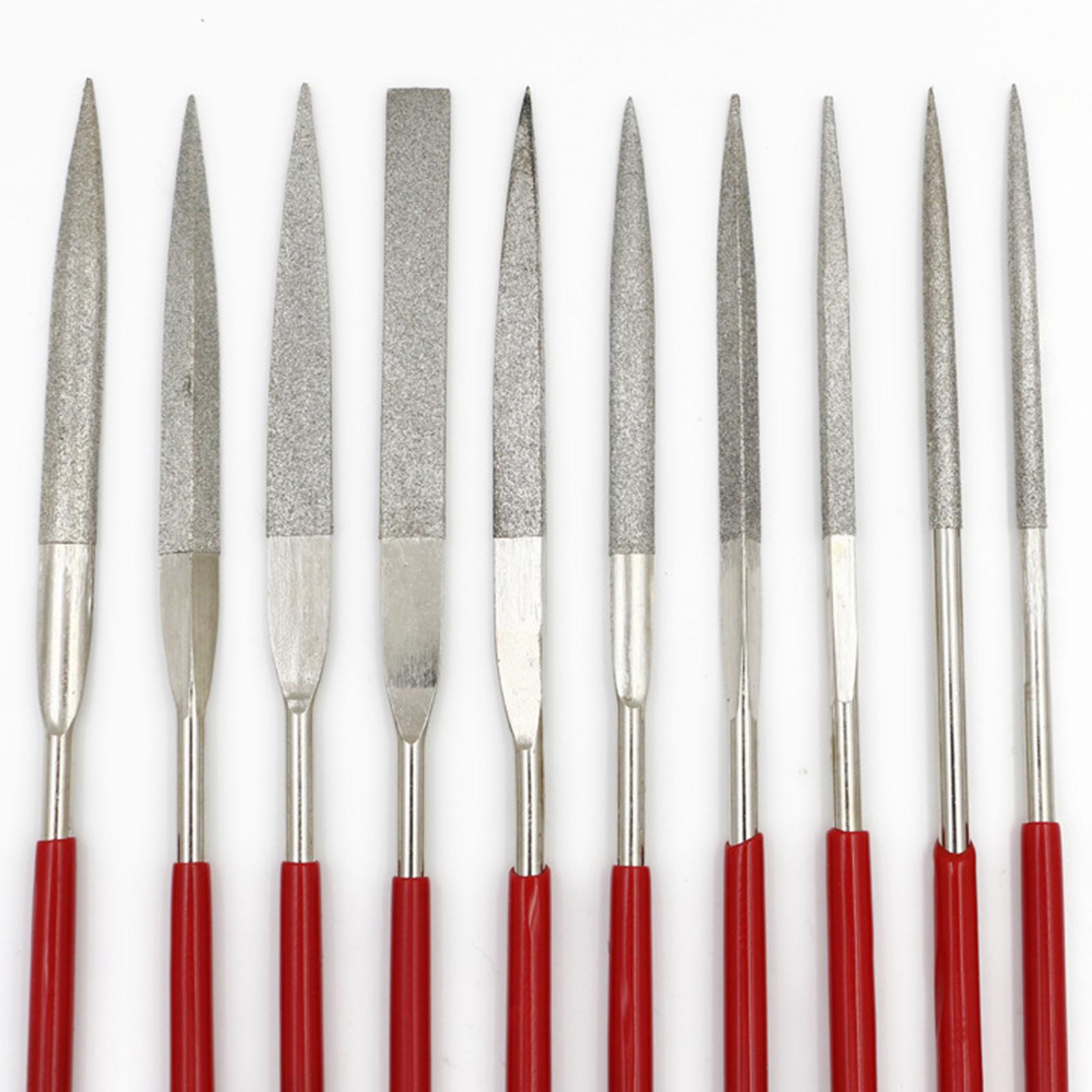 13pcs Mini Diamond Needle File Set for Ceramics Tile Glass 3x140mm