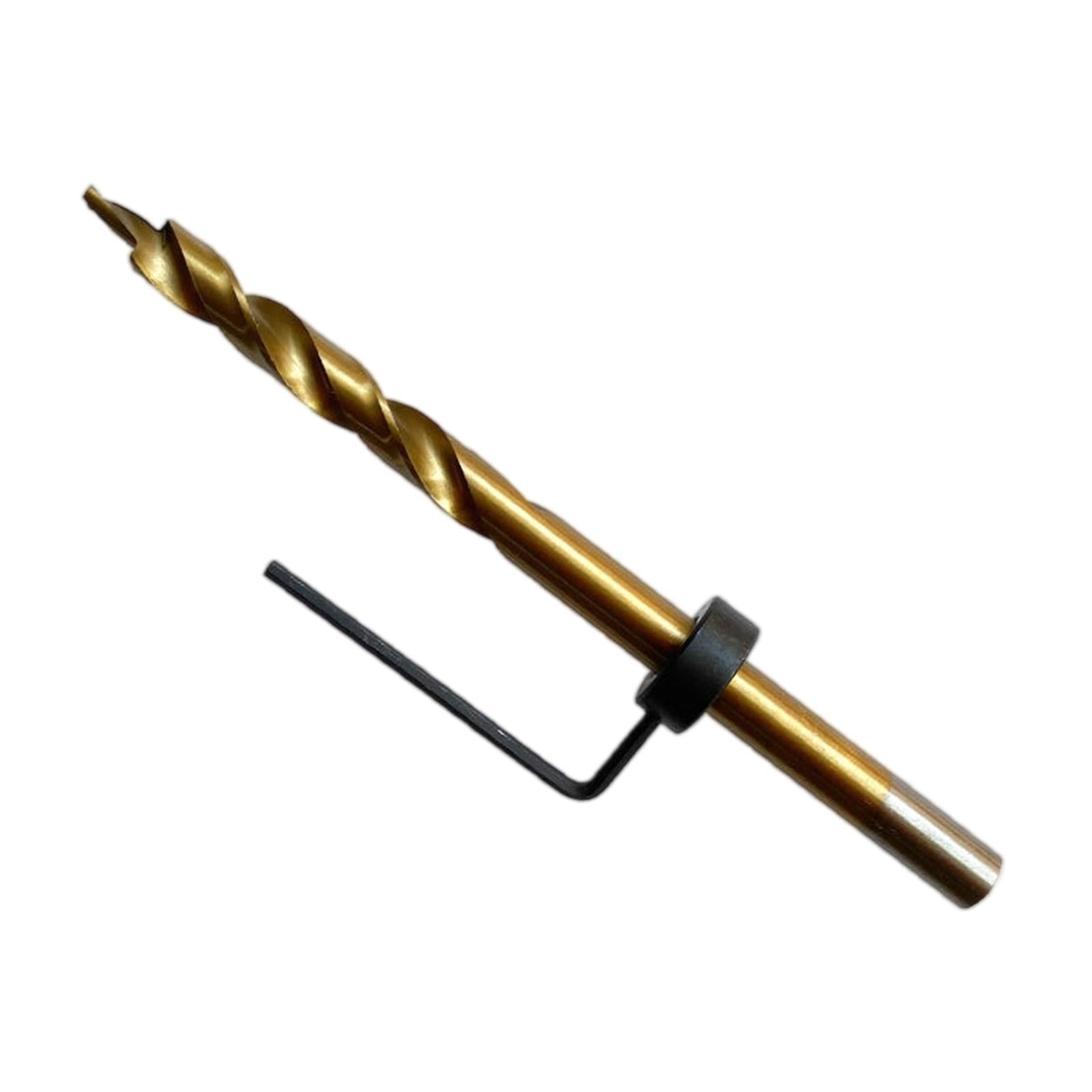 HSS Twist Step Drill Bit Round Shank with Stop Collar for DIY Power Tools 9.5mm Titani Plated