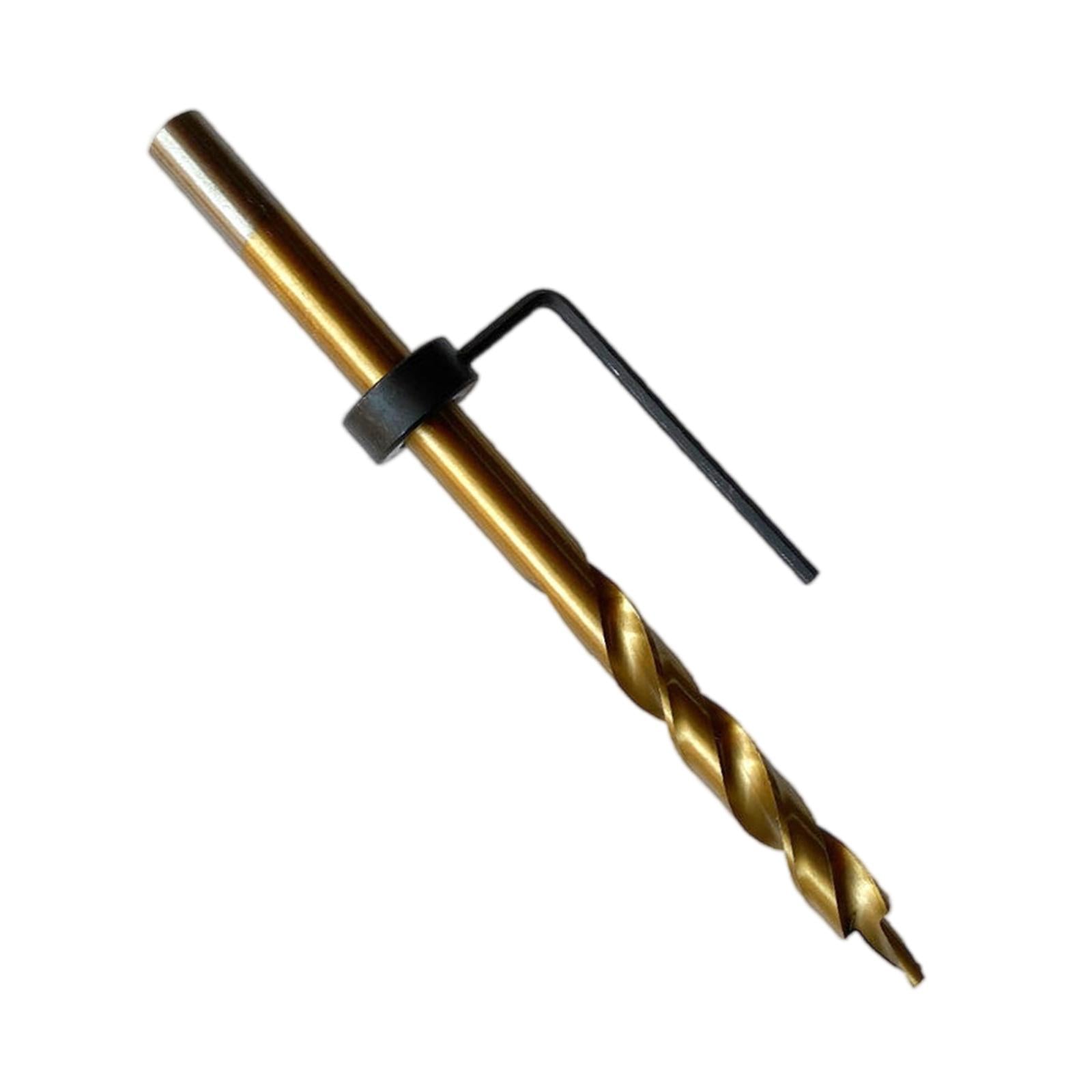 HSS Twist Step Drill Bit Round Shank with Stop Collar for DIY Power Tools 9.5mm Titani Plated