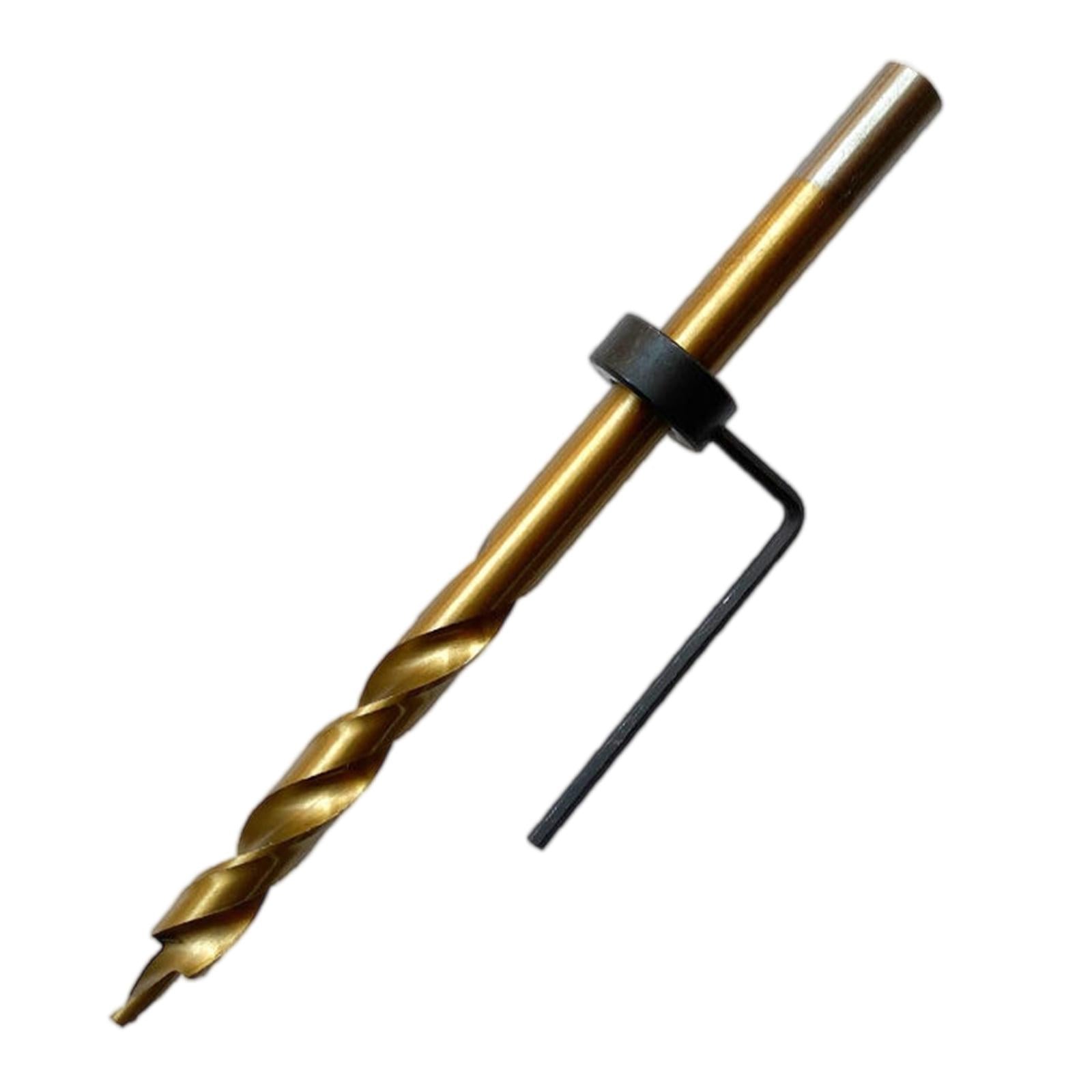 HSS Twist Step Drill Bit Round Shank with Stop Collar for DIY Power Tools 9.5mm Titani Plated