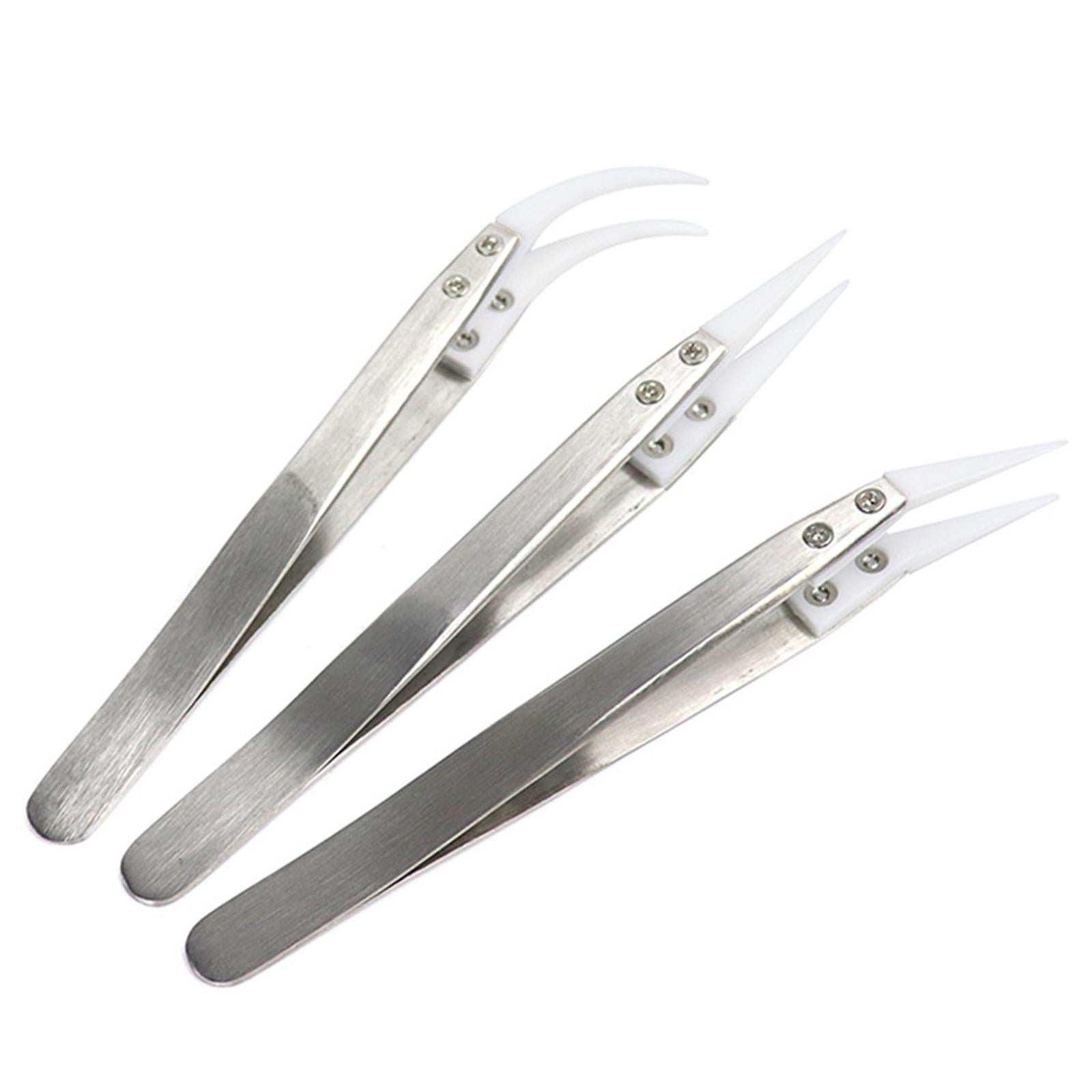 Ceramic Tweezer Anti-Static 4.92inch for Soldering Tool Pinching Coils Pointed Type