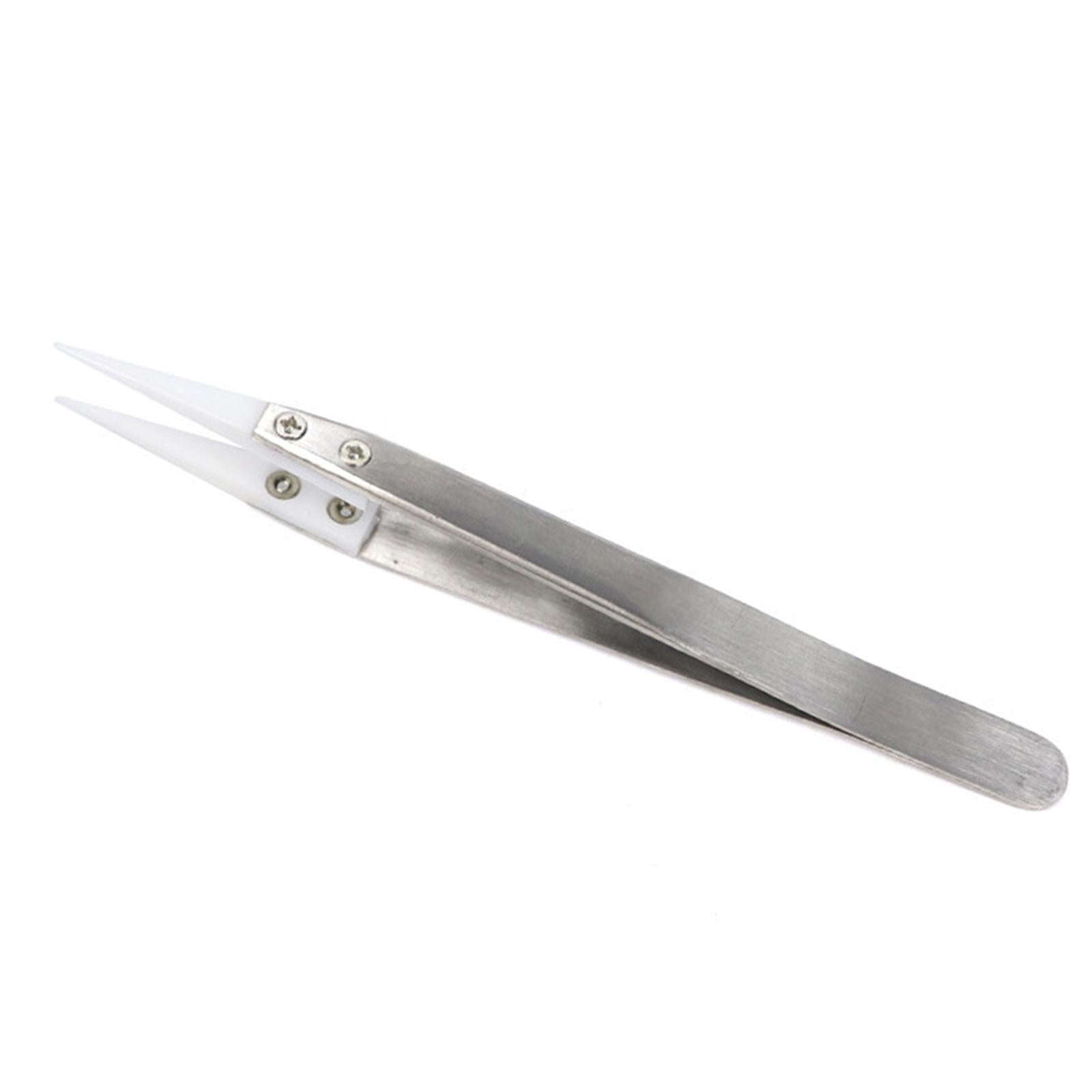 Ceramic Tweezer Anti-Static 4.92inch for Soldering Tool Pinching Coils Pointed Type