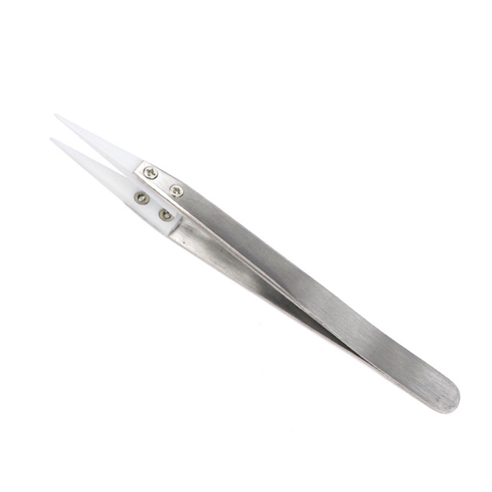 Ceramic Tweezer Anti-Static 4.92inch for Soldering Tool Pinching Coils Pointed Type