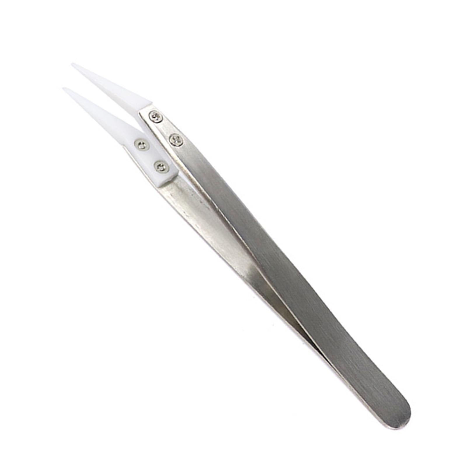Ceramic Tweezer Anti-Static 4.92inch for Soldering Tool Pinching Coils Small Bend Type