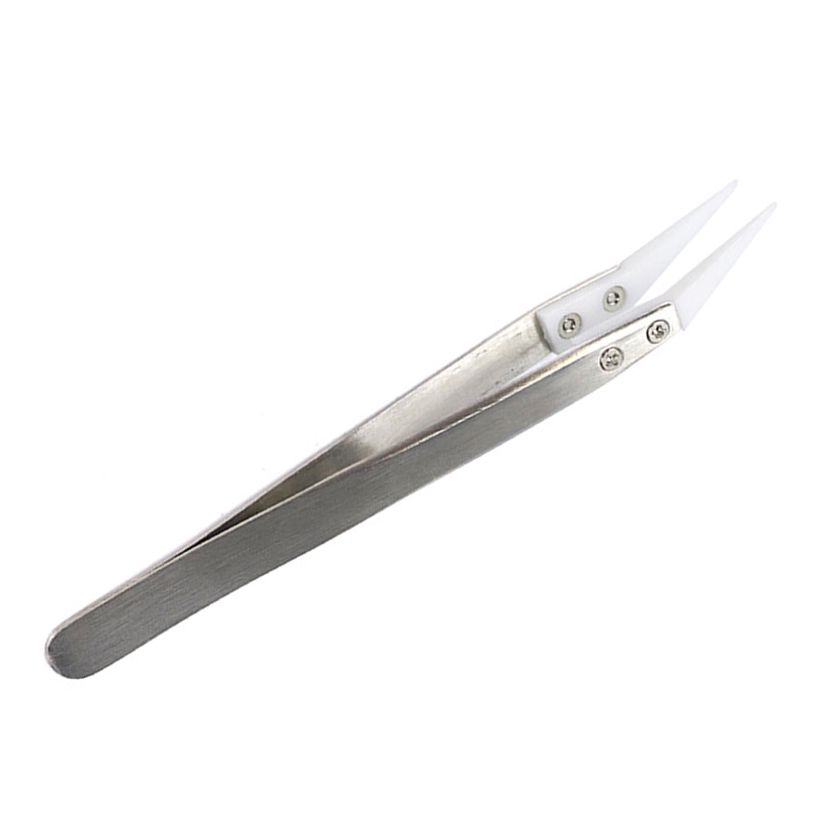 Ceramic Tweezer Anti-Static 4.92inch for Soldering Tool Pinching Coils Small Bend Type