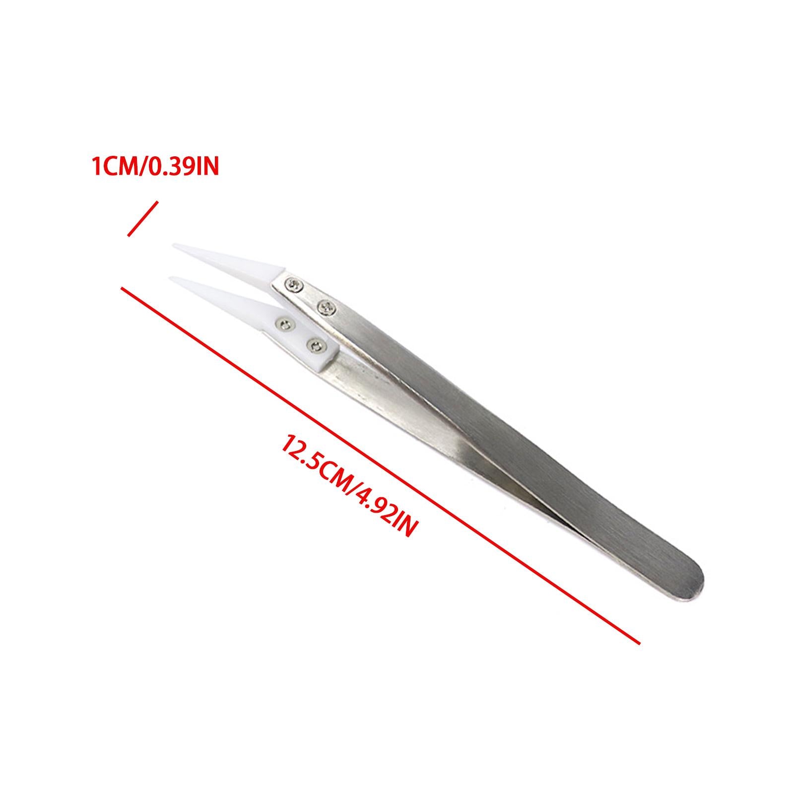 Ceramic Tweezer Anti-Static 4.92inch for Soldering Tool Pinching Coils Small Bend Type