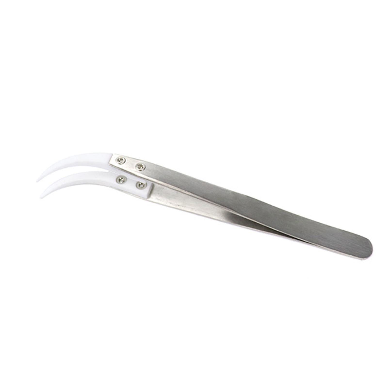 Ceramic Tweezer Anti-Static 4.92inch for Soldering Tool Pinching Coils Big Bend Type