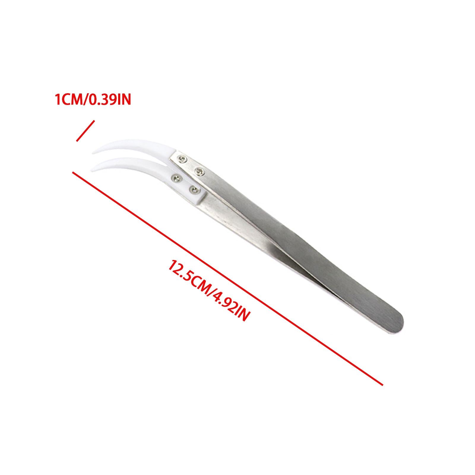 Ceramic Tweezer Anti-Static 4.92inch for Soldering Tool Pinching Coils Big Bend Type