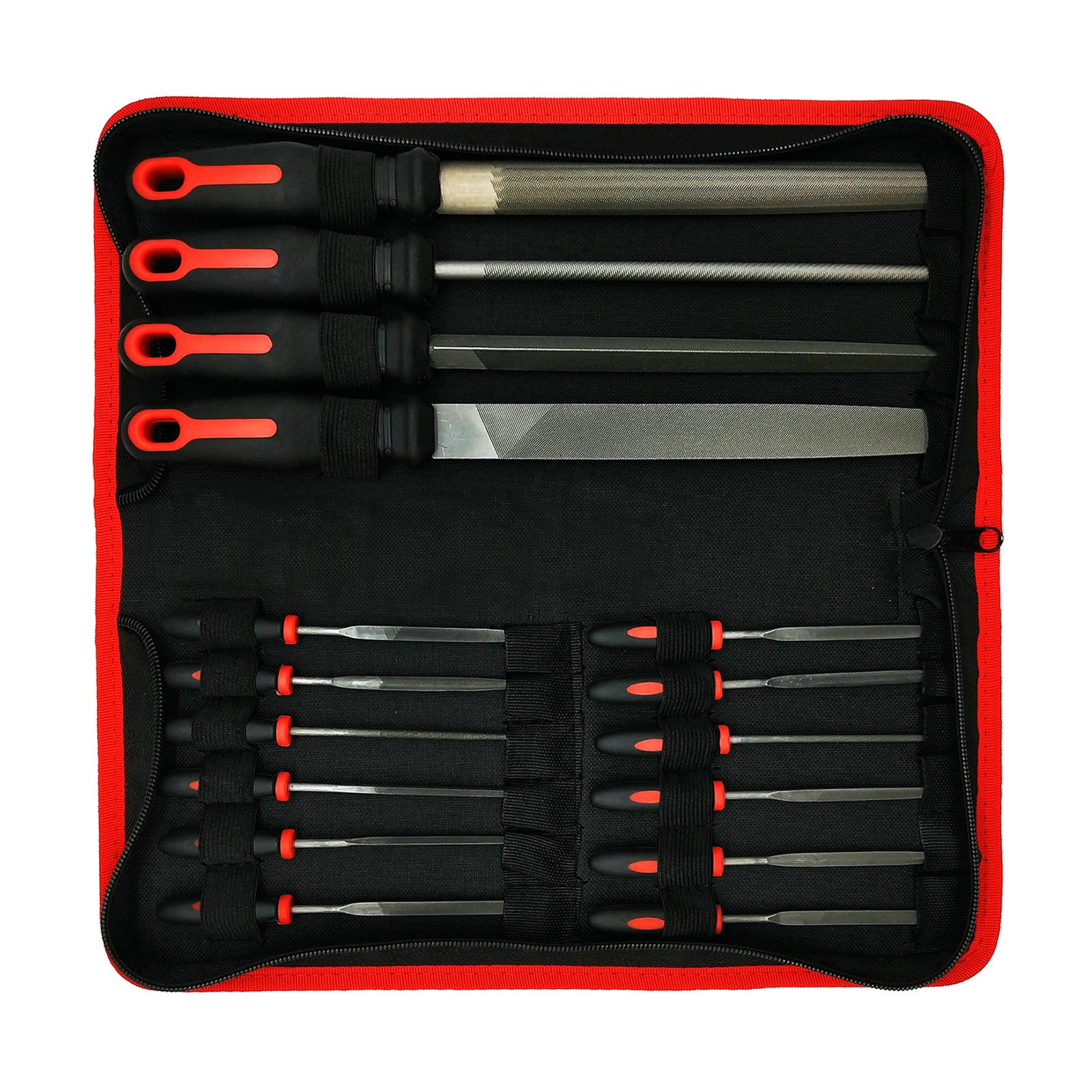 16 Pieces File Set Rubber Handle for Metal Grinding Handmade Leather Edging