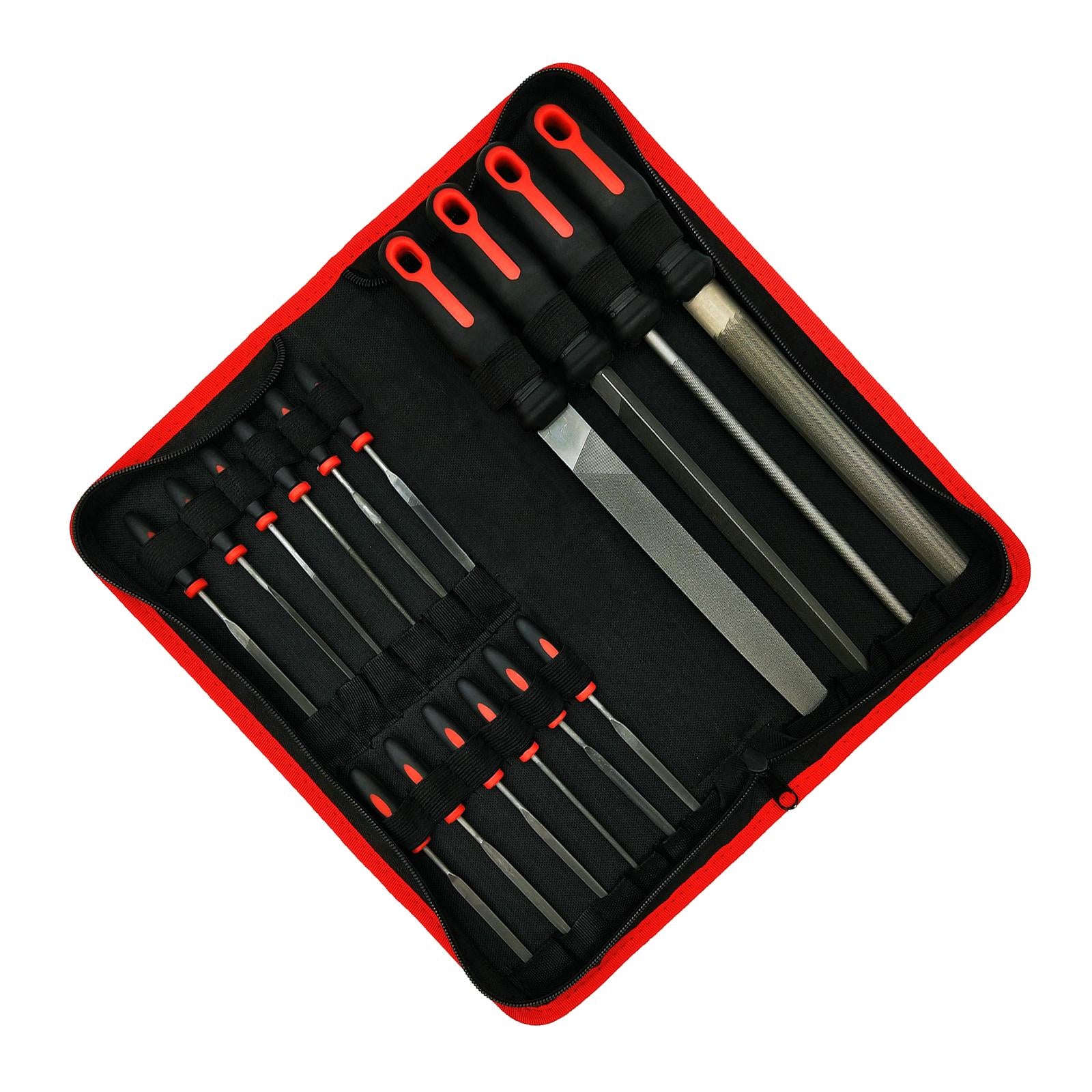 16 Pieces File Set Rubber Handle for Metal Grinding Handmade Leather Edging