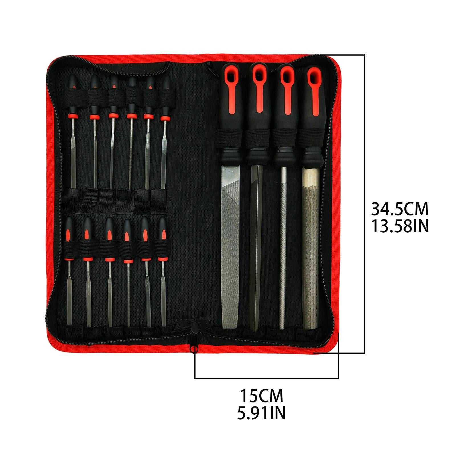 16 Pieces File Set Rubber Handle for Metal Grinding Handmade Leather Edging