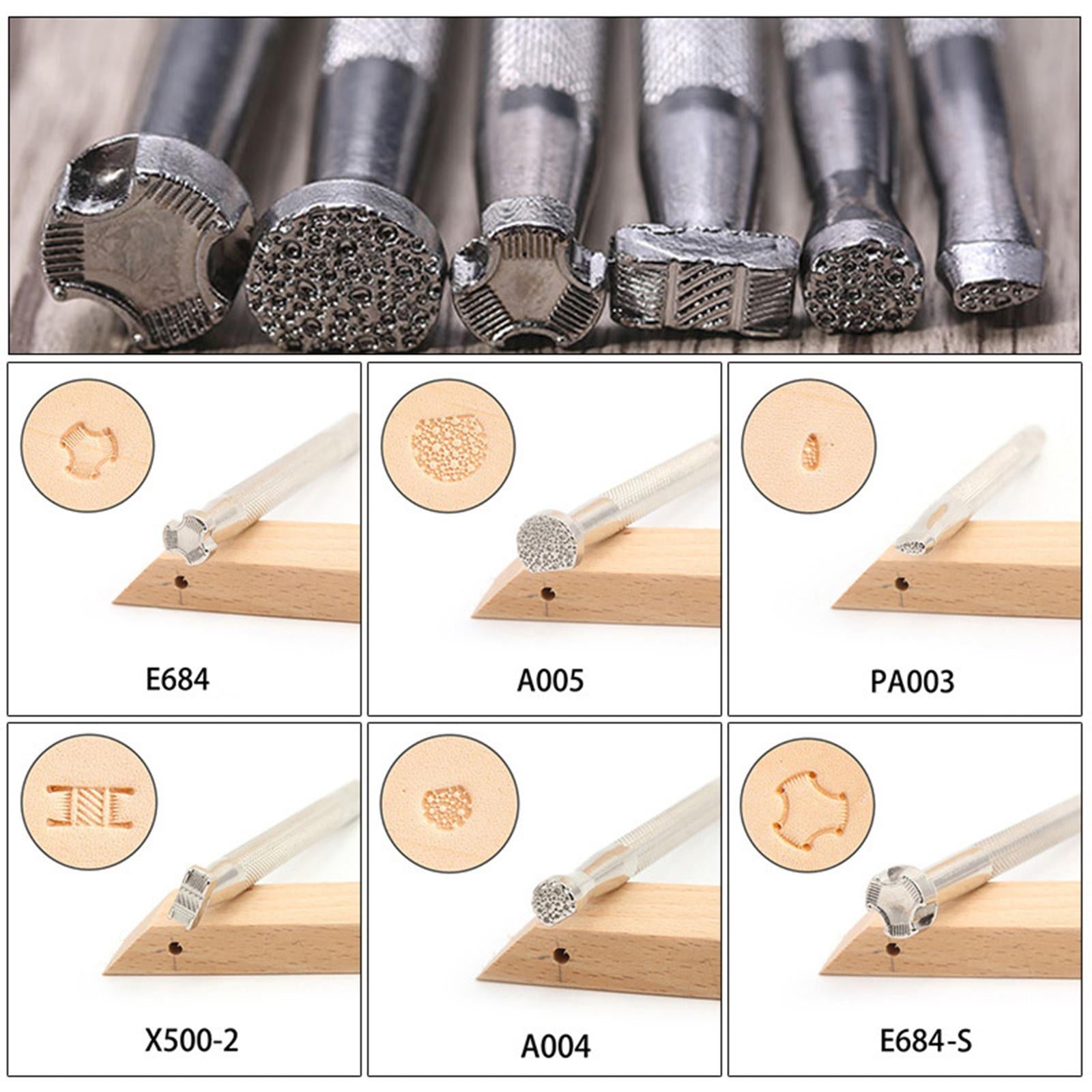 Set of 6 Alloy Leather Stamping Printing Tools for Craft DIY Art Working