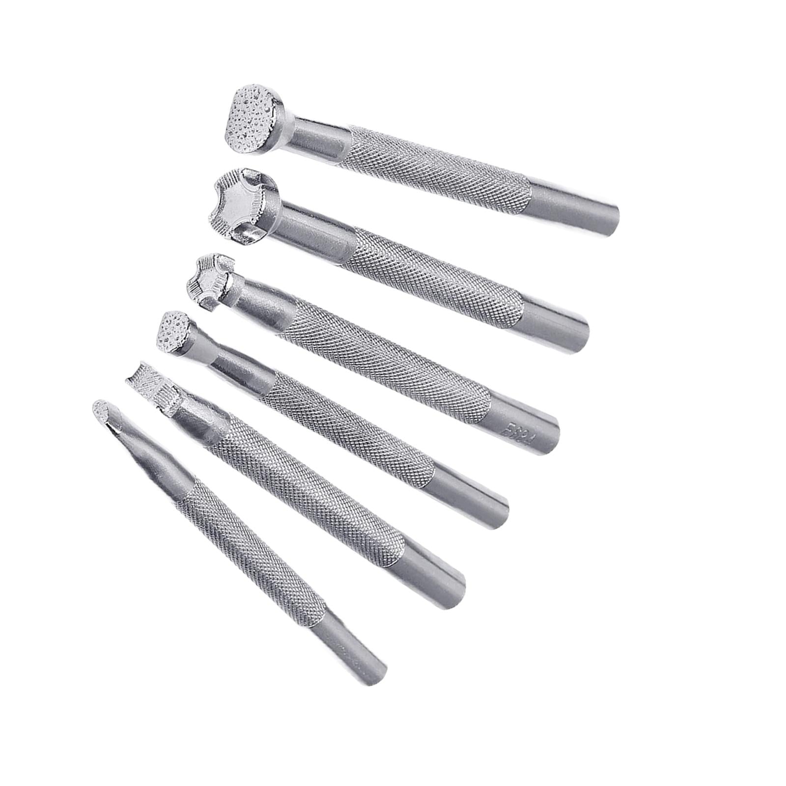 Set of 6 Alloy Leather Stamping Printing Tools for Craft DIY Art Working