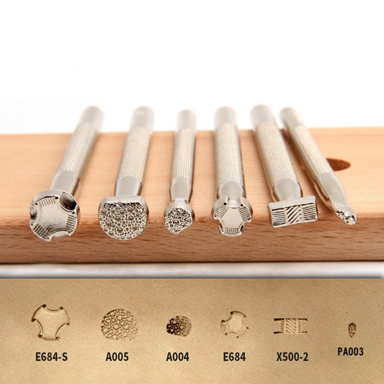 Set of 6 Alloy Leather Stamping Printing Tools for Craft DIY Art Working