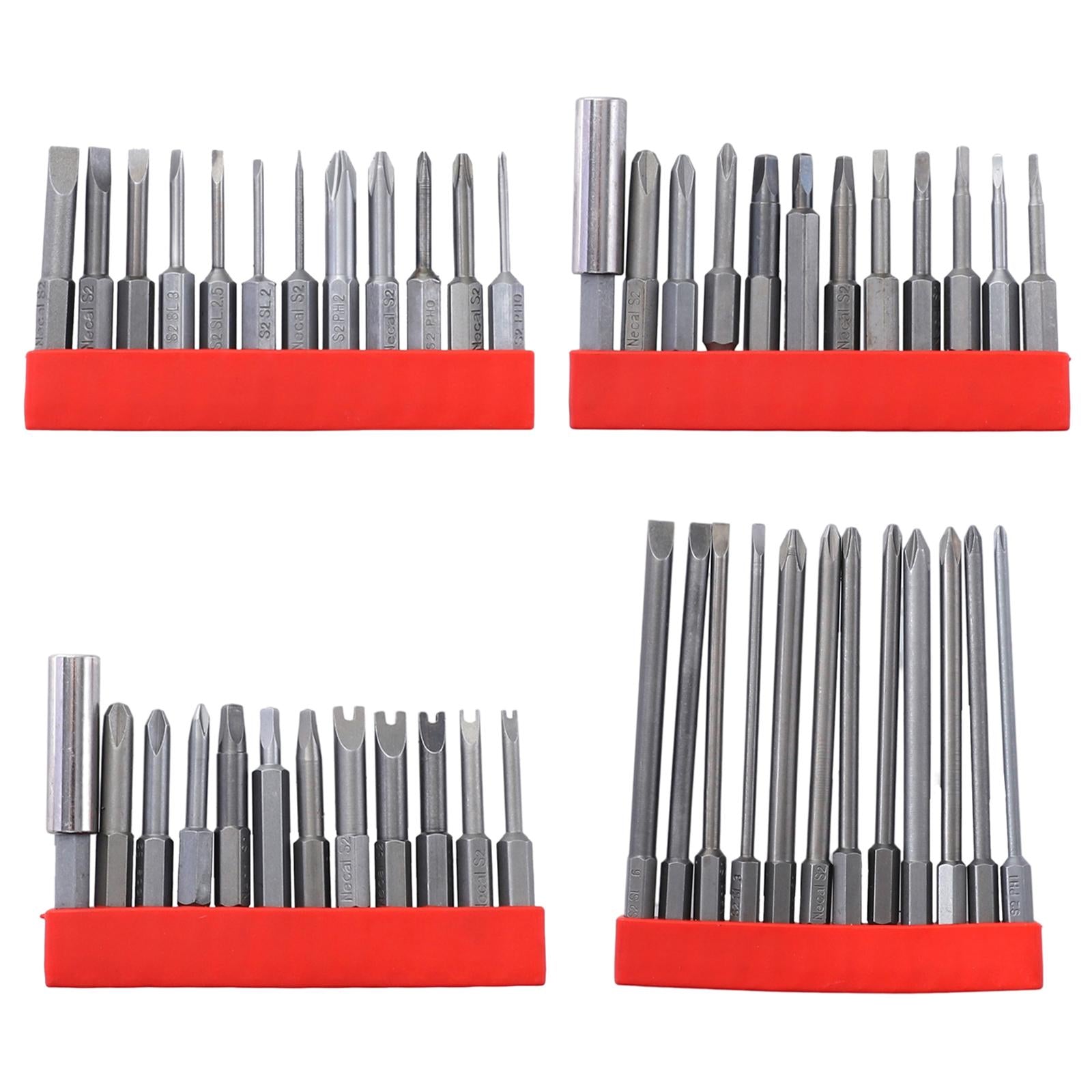 12x Magnetic Screwdriver Bit Set 1/4 inch Hex Shank for Computer Watch 50mm Slotted Cross