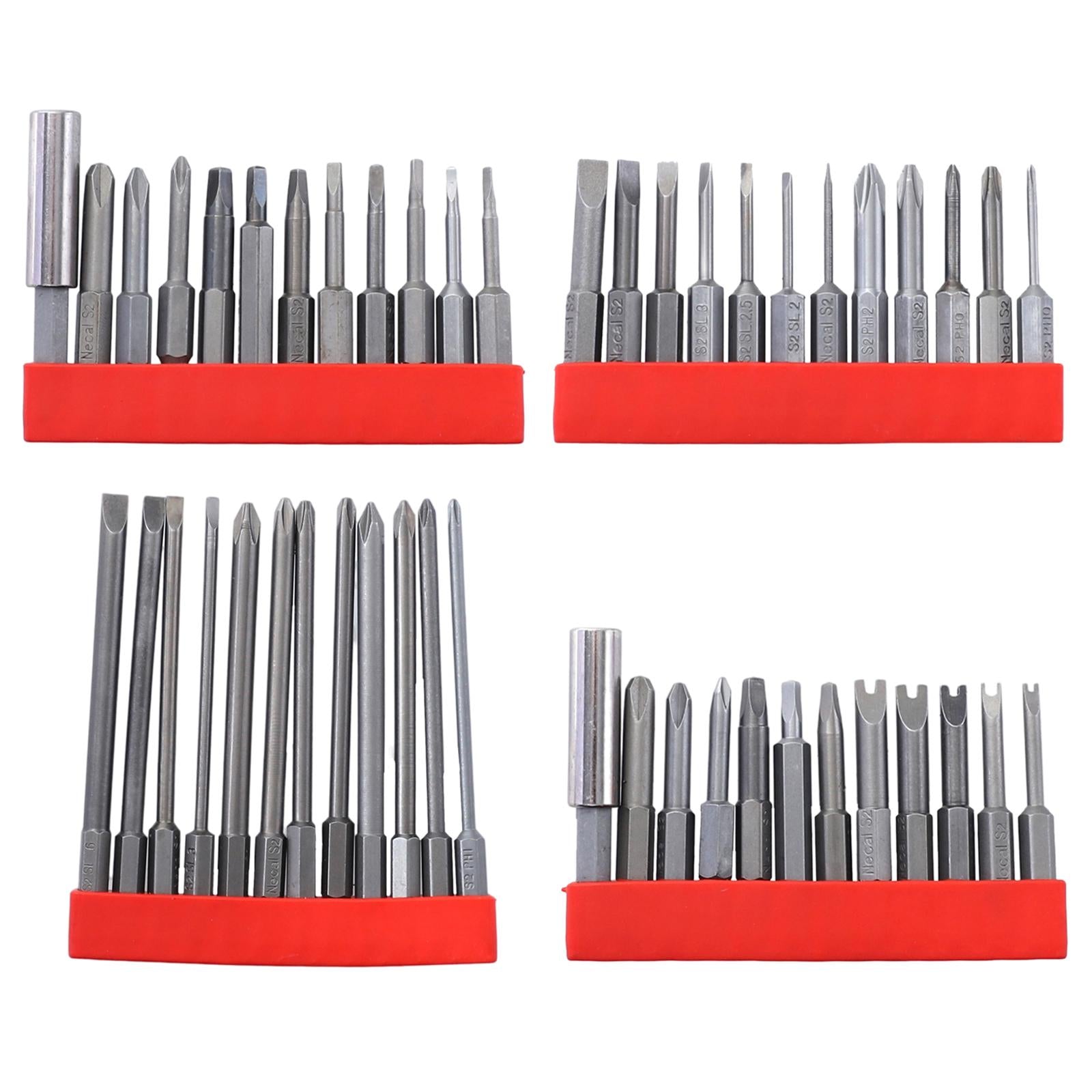 12x Magnetic Screwdriver Bit Set 1/4 inch Hex Shank for Computer Watch 50mm Slotted Cross