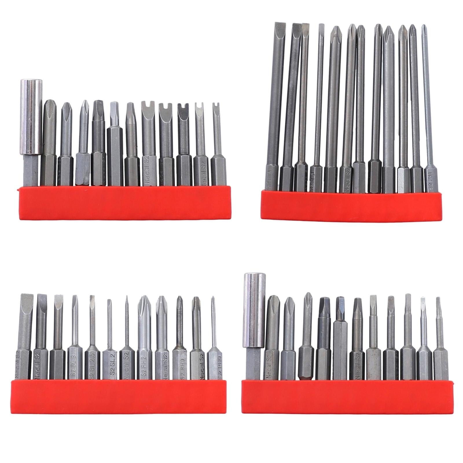 12x Magnetic Screwdriver Bit Set 1/4 inch Hex Shank for Computer Watch 50mm Slotted Cross