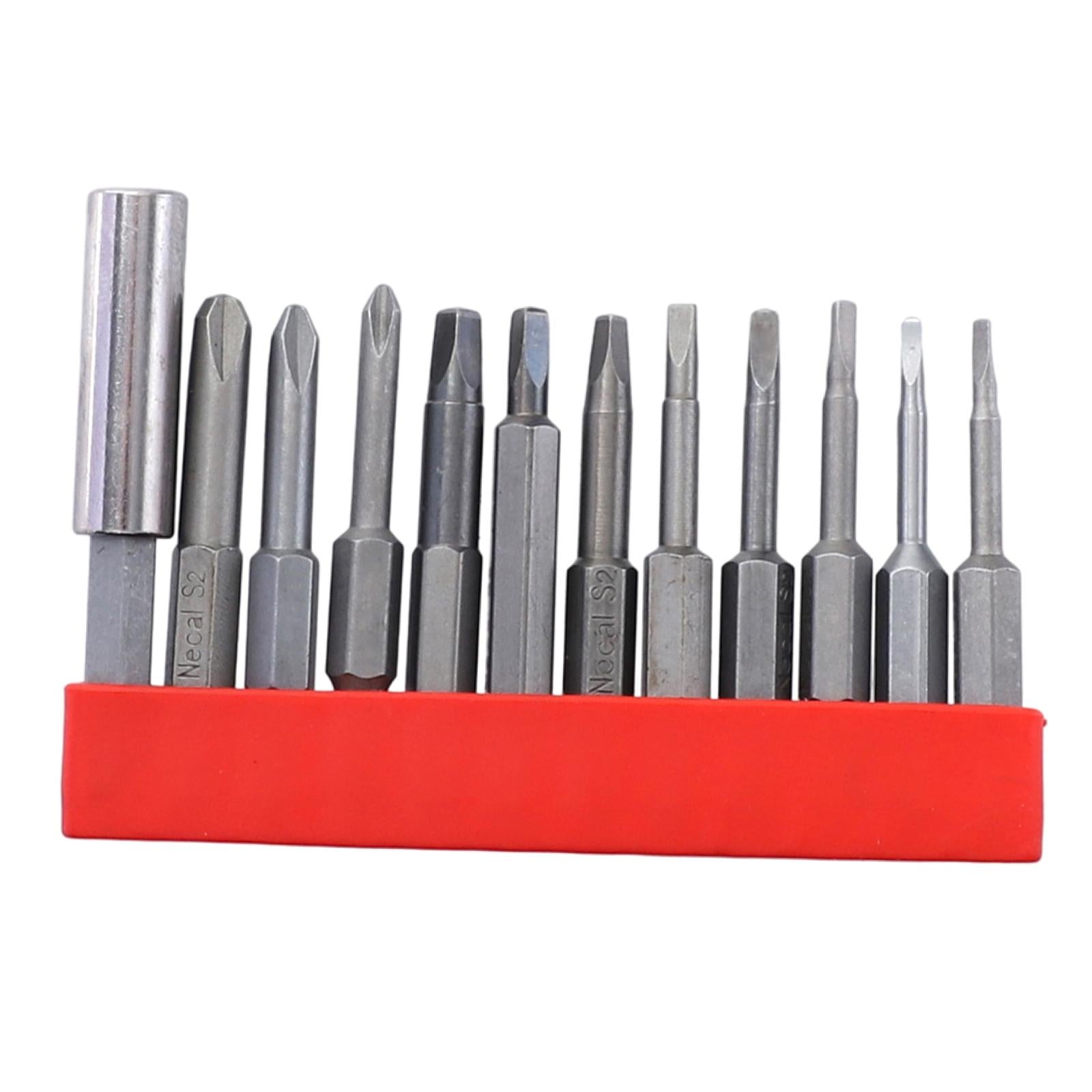 12x Magnetic Screwdriver Bit Set 1/4 inch Hex Shank for Computer Watch 50mm Triangle