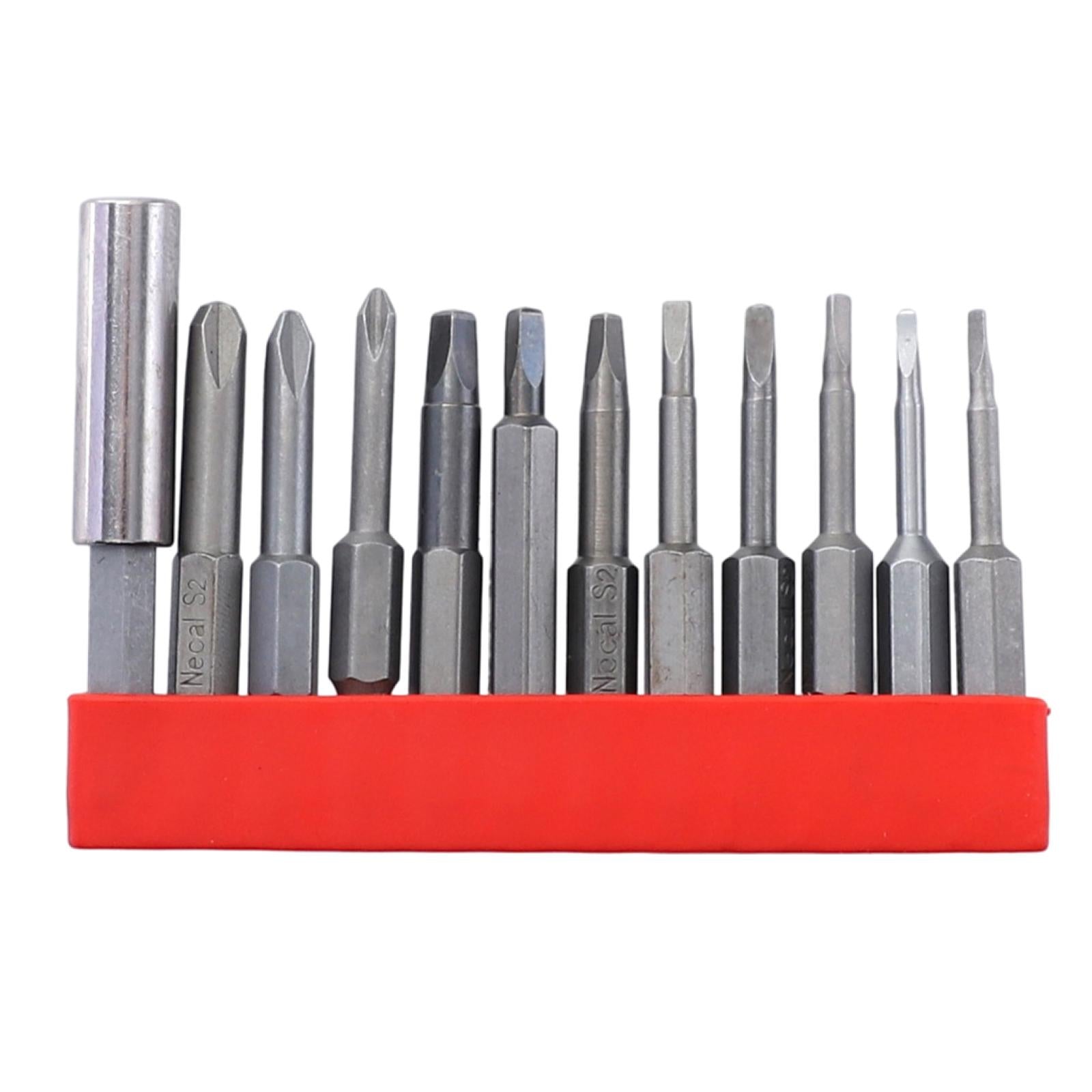 12x Magnetic Screwdriver Bit Set 1/4 inch Hex Shank for Computer Watch 50mm Triangle