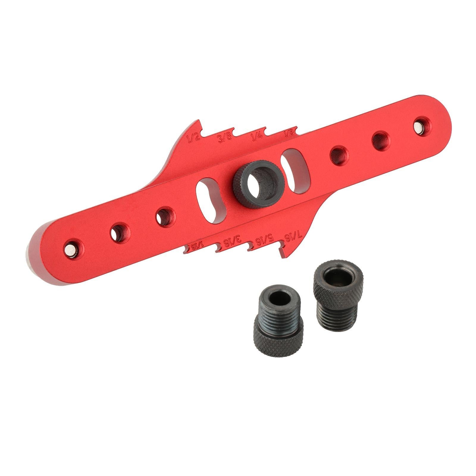 2-In-1 Vertical Pocket Hole Jig Hole Puncher 6mm/8mm/10mm for Carpenter Red