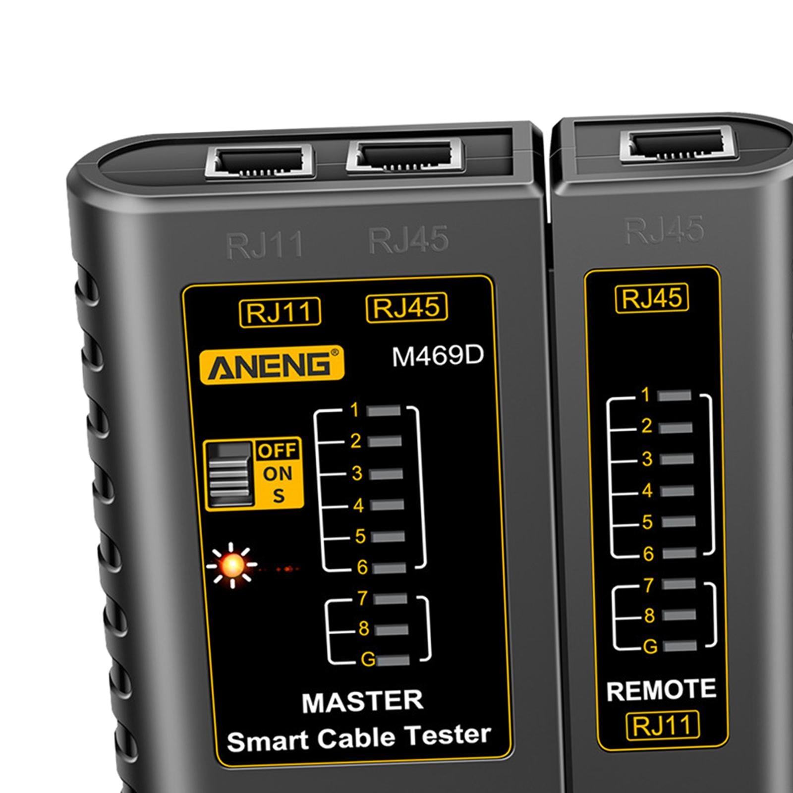 Ethernet Cable Tester Network Testing Tool Cat5 Cat5E Cat6 for Network Black