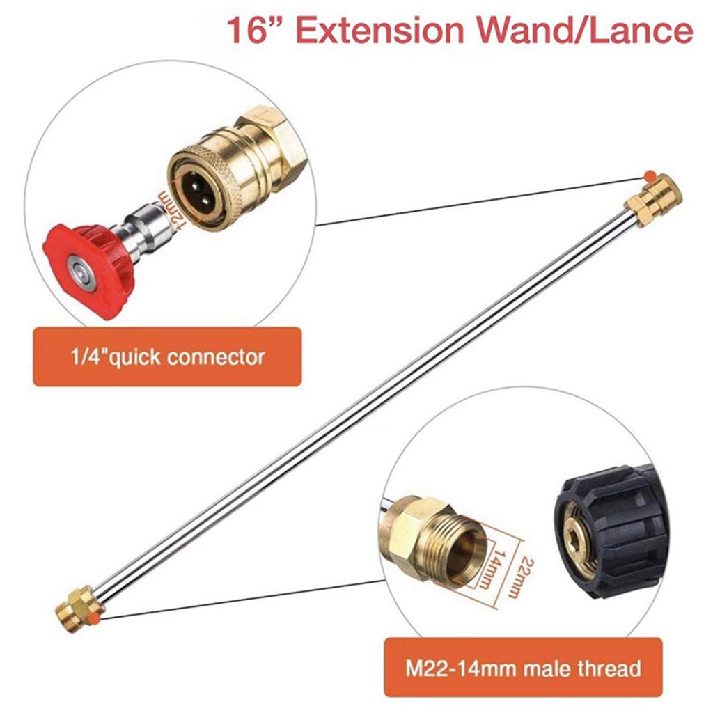 5-Pack Pressure Washer Tips with Extension Wand 4000 PSI for Gutter Cleaning