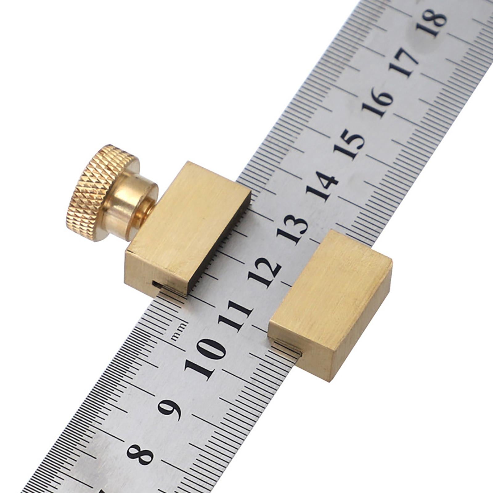 Stainless Steel Ruler w/ Limit Block for Engineering  Measuring Tools Copper