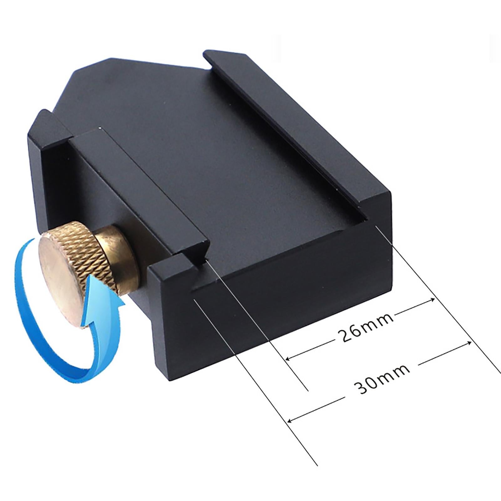 Stainless Steel Ruler w/ Limit Block for Engineering  Measuring Tools Black