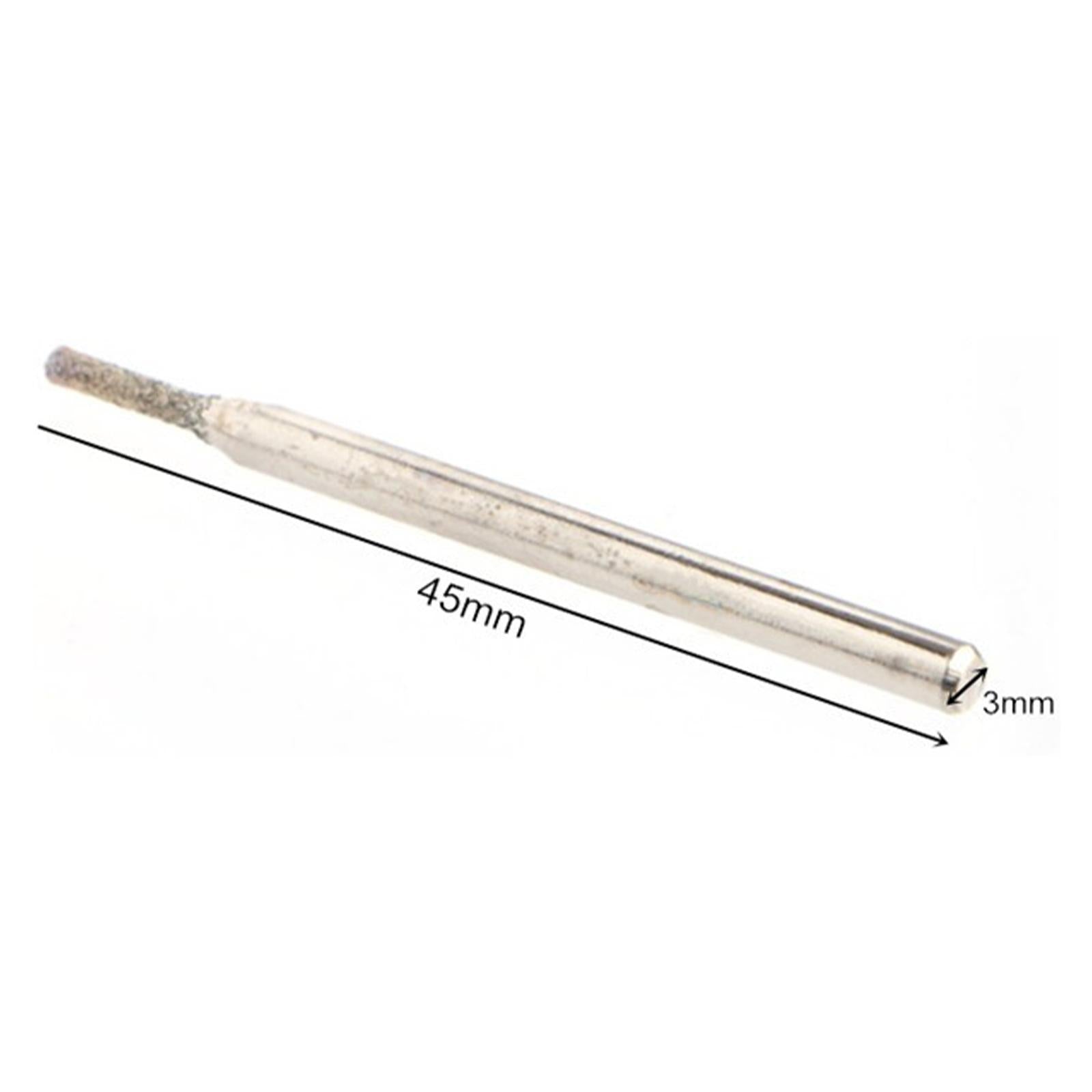 20Pc Diamond Grinding Burr Drill Bit Mix Set 3mm Shank Deburring Rotary Tool