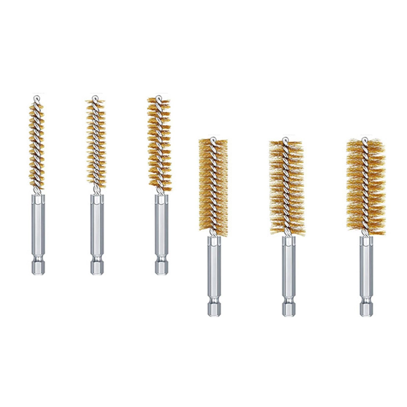 6Pcs Nylon/Stainless/Copper Brush Cleaner Tube Pipe Cleaning Copper