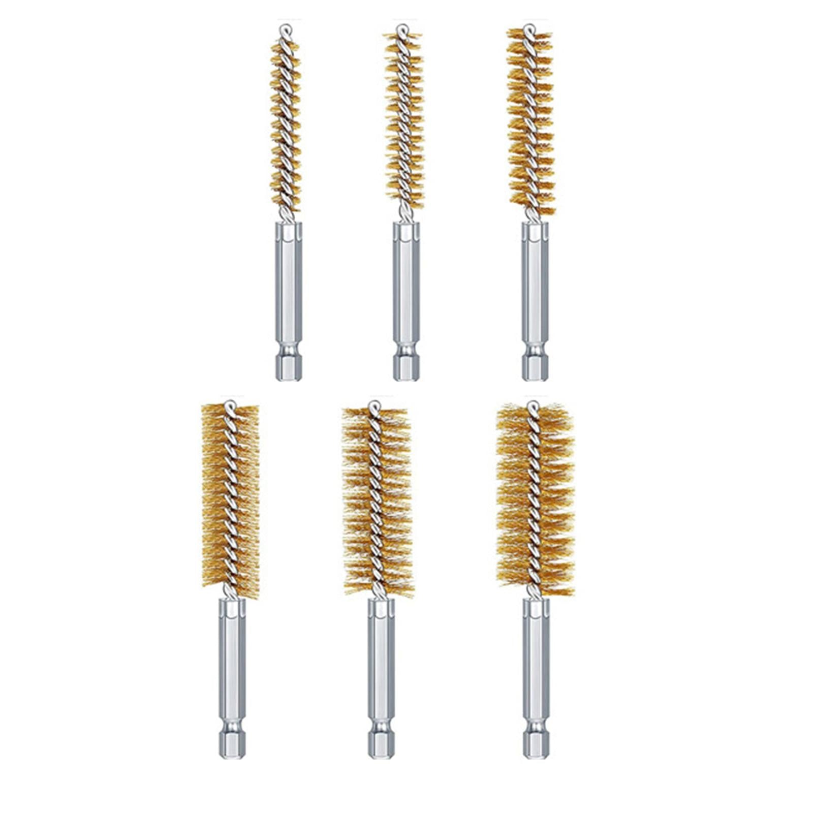 6Pcs Nylon/Stainless/Copper Brush Cleaner Tube Pipe Cleaning Copper